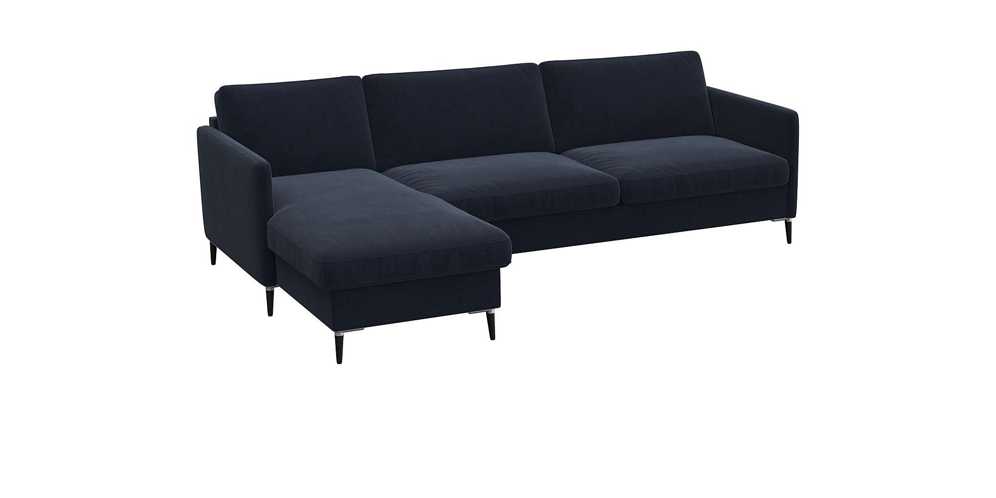 FLEXLUX Ecksofa »Fiore, L-Form«, schmale Armlehnen, Kaltschaum, Füße Alu+schwarz