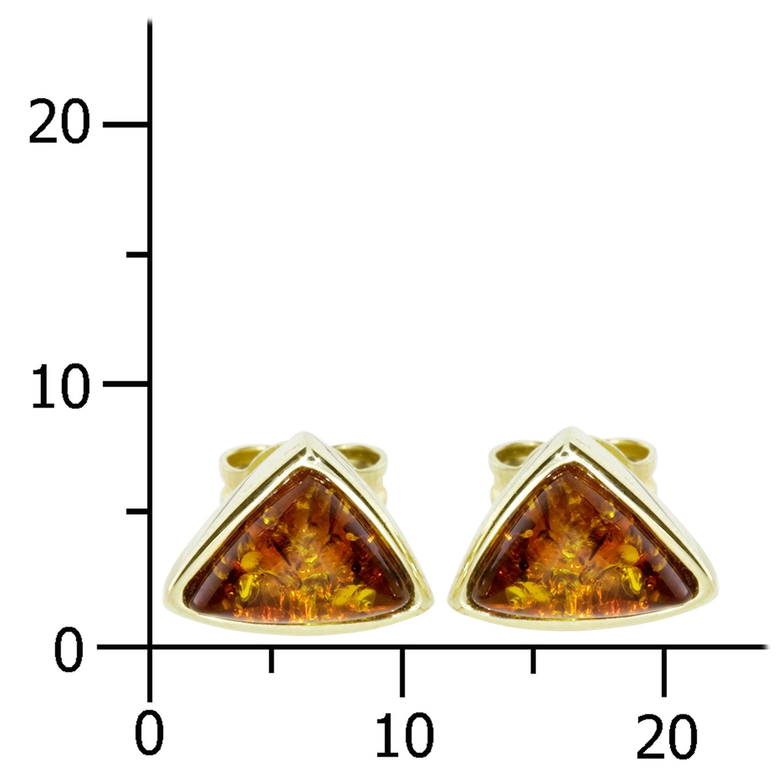 OSTSEE-SCHMUCK Paar Ohrstecker »- Reia - Gold 585/000 - Bernstein«