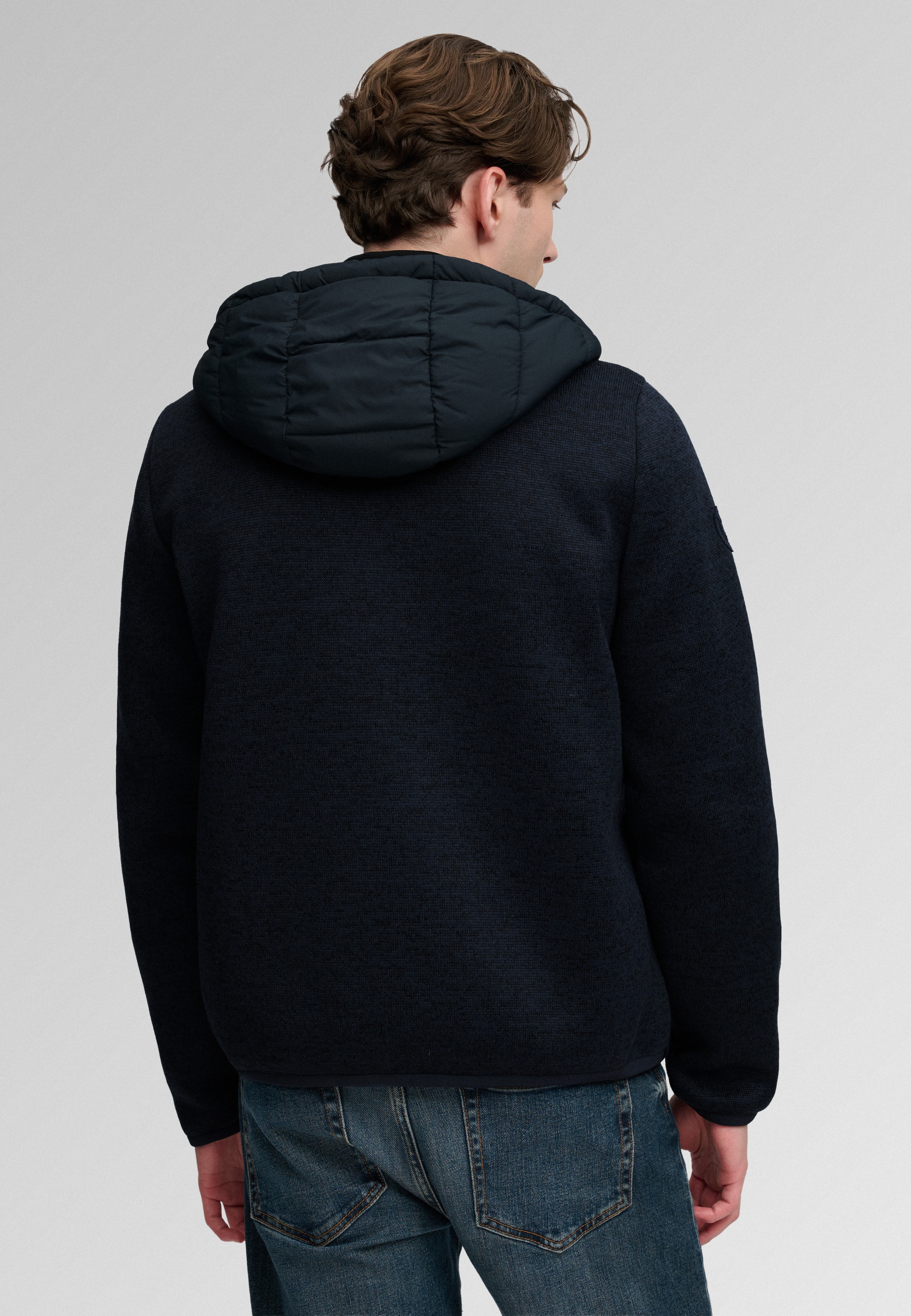 Superdry Hybridjacke »HOODED STORM KNIT HYBRID JKT« mit Kapuze Kunstfaser, slim fit