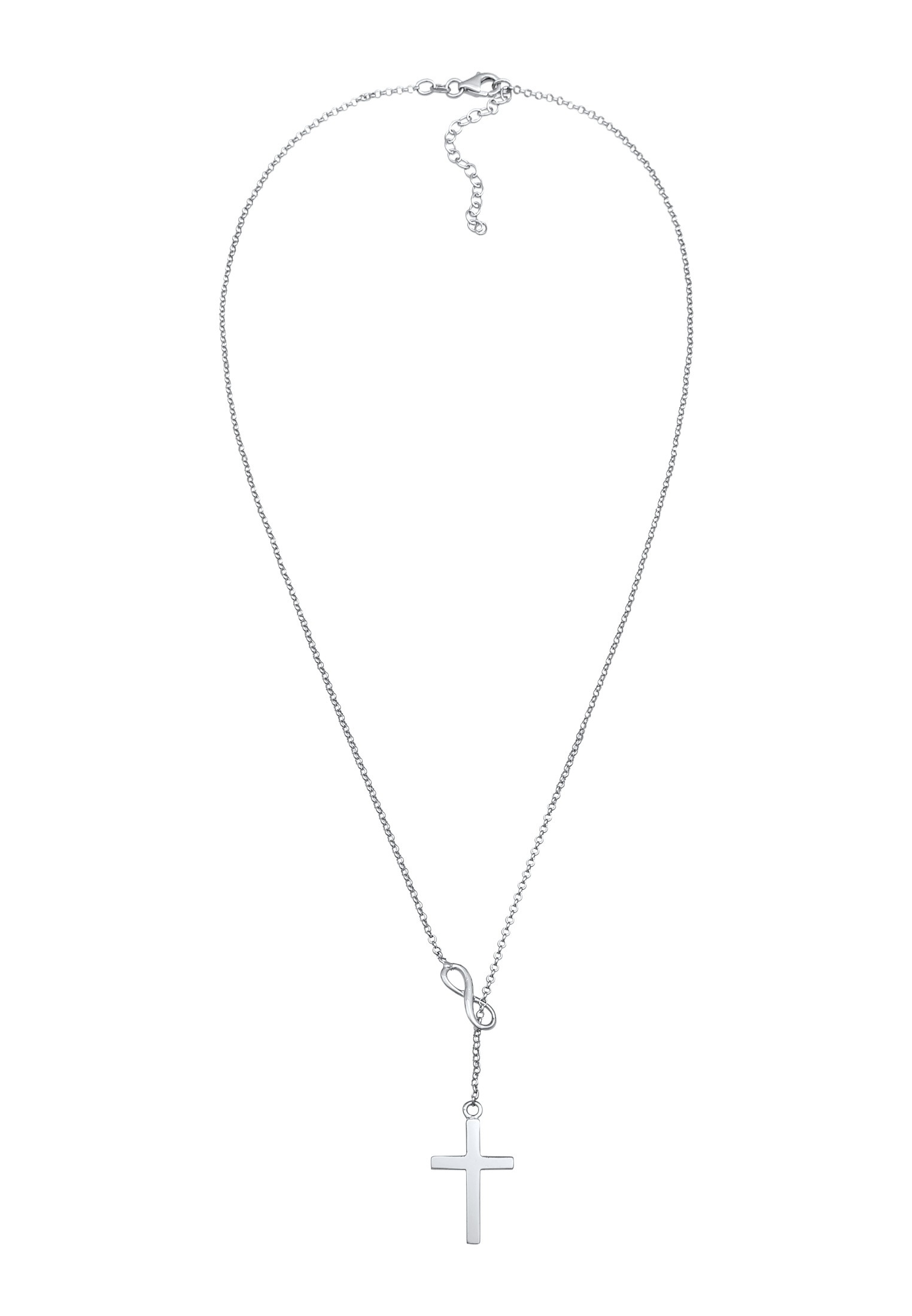 Elli Y-Kette »Halskette Y-Kette mit Kreuz und Infinity Symbol 925 Silber«