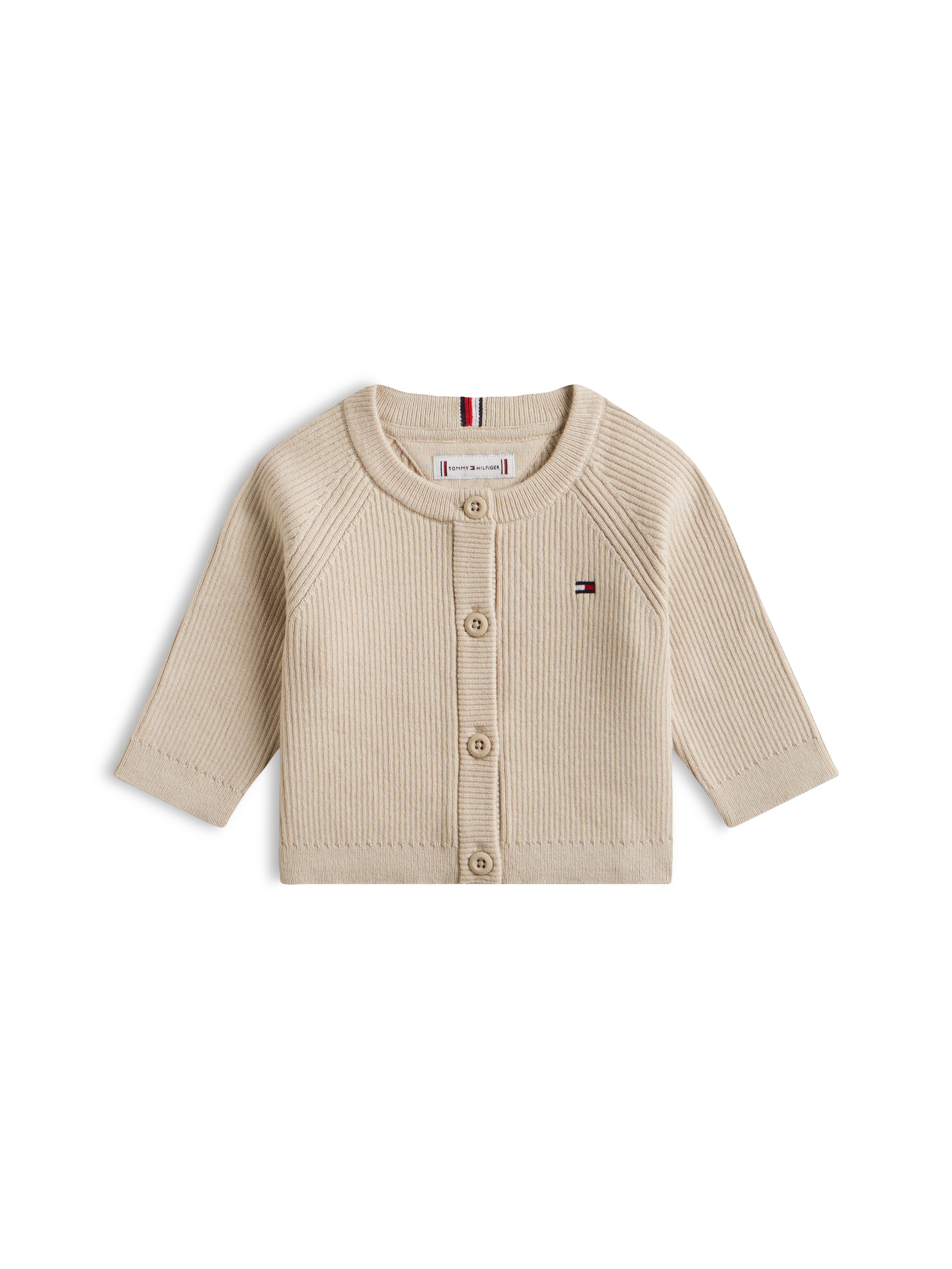 Tommy Hilfiger Strickjacke »ESSENTIAL REGULAR CARDIGAN LS« Baby bis 2 Jahre mit Logostickerei