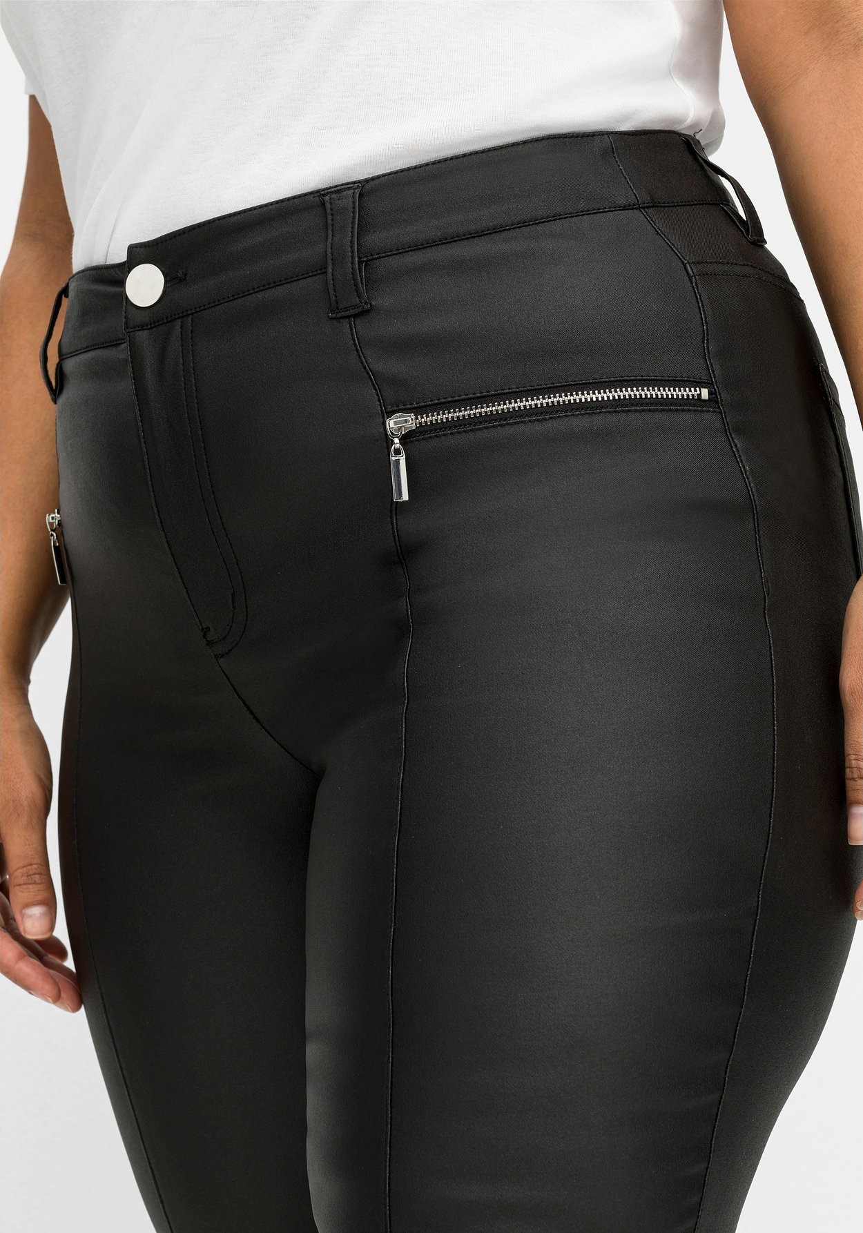 Sheego Stretch-Hose »Hose in Lederoptik«