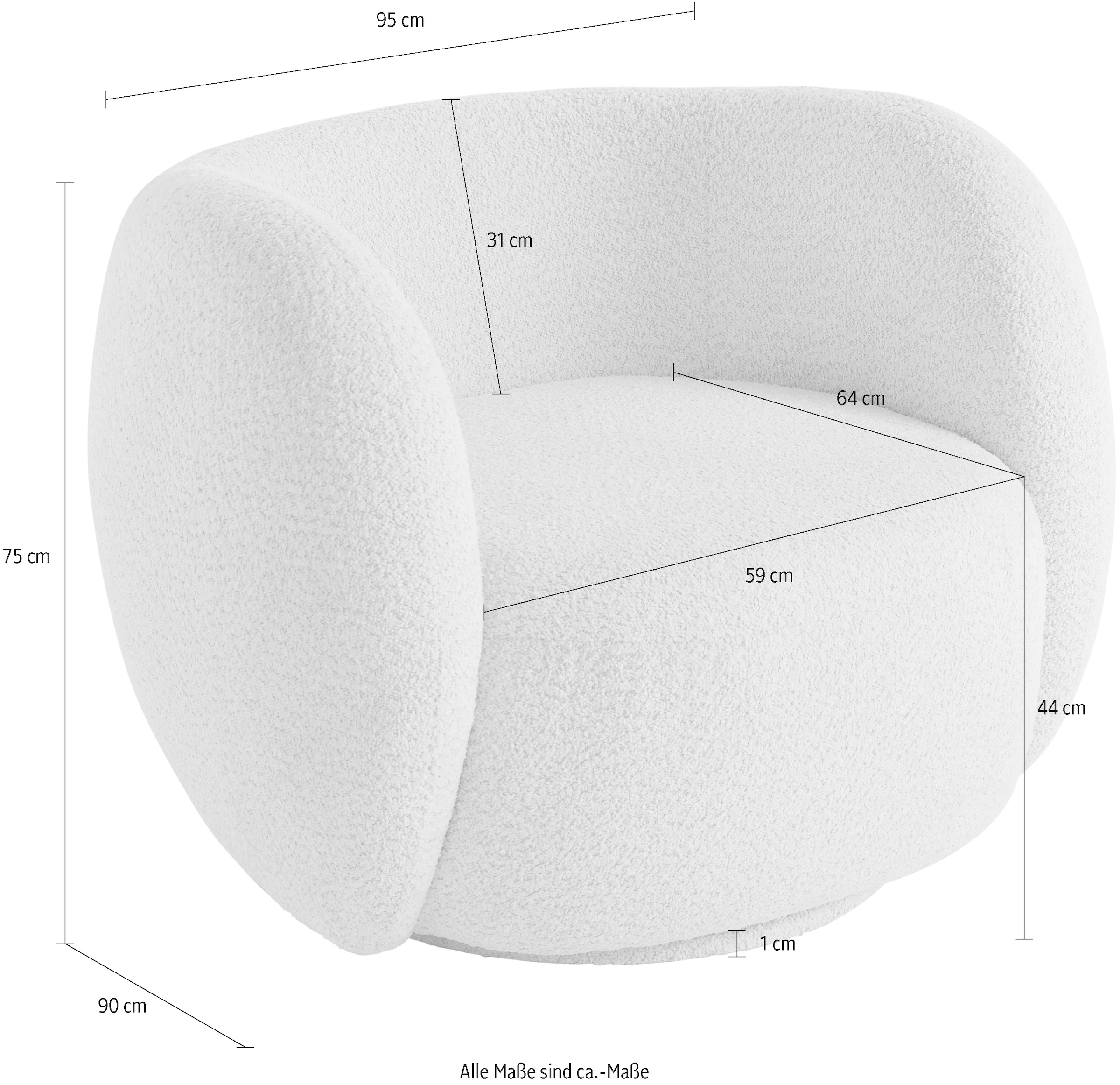 homsy by Ana Johnson Sessel »Pebbla, exklusiver, formschöner Designsessel, Drehsessel« Mit oder ohne Drehfunktion, in Luxus-Microfaser oder Chenille