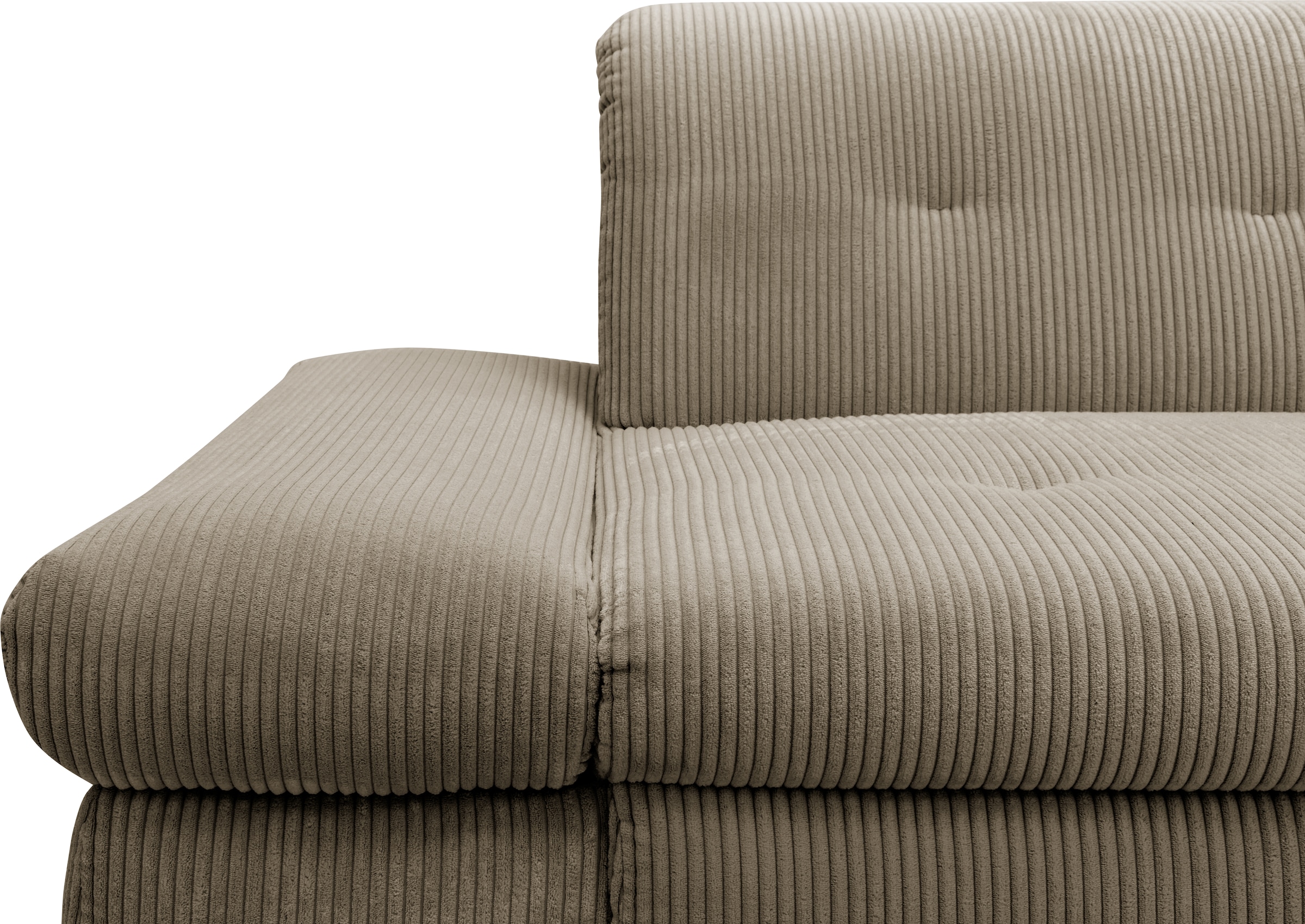 DOMO collection Ecksofa »Moric Luxus - B/T/H 300/172/80 cm, XXL-Format«, L-Form, 140kg Belastung/Sitz, in Cord, Chenille, Kunstleder