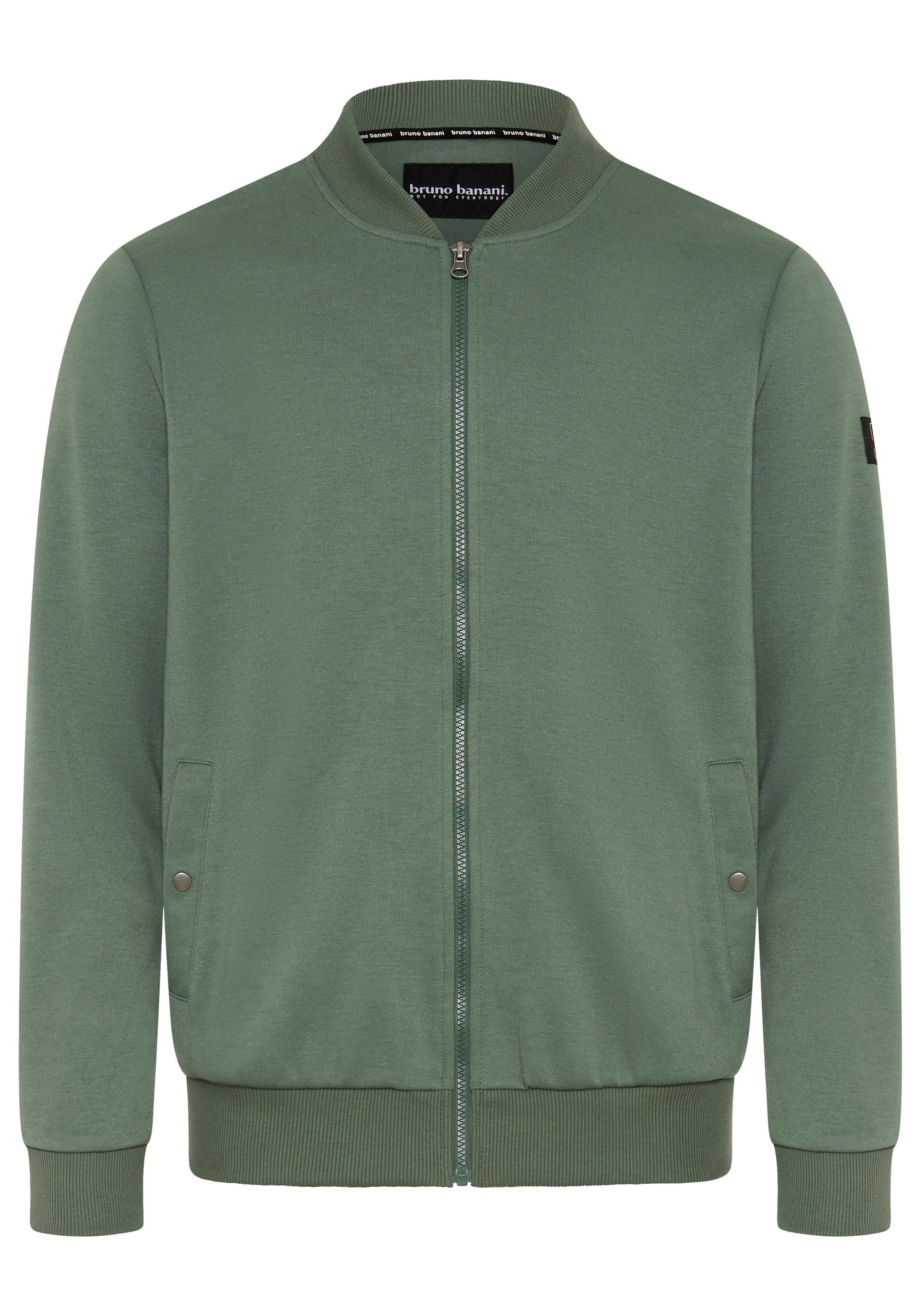 Bruno Banani Sweatjacke mit Stehkragen, aus Polyester und Baumwolle