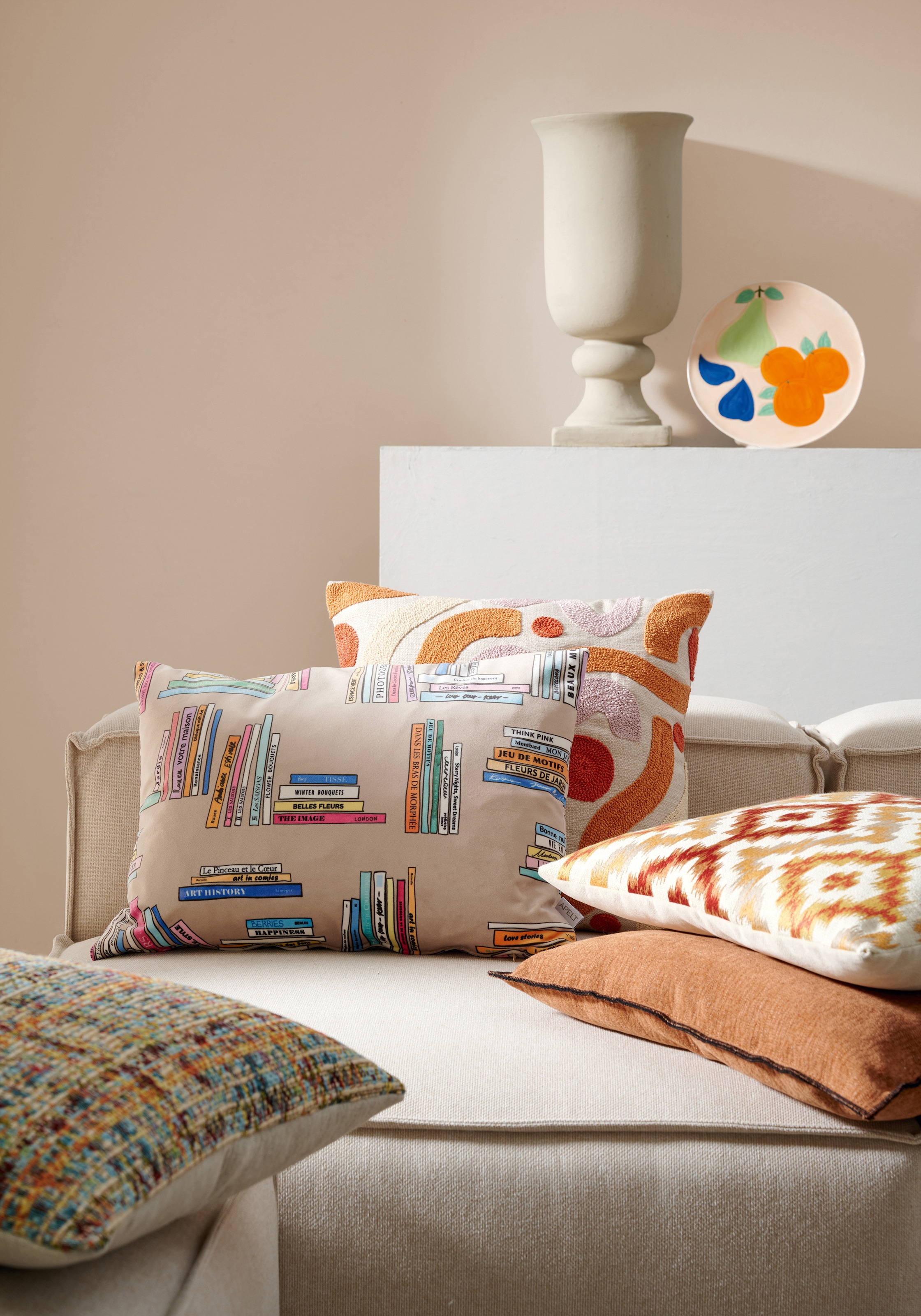 APELT Kissenhülle »Carta« gezeichnete Buchmotive