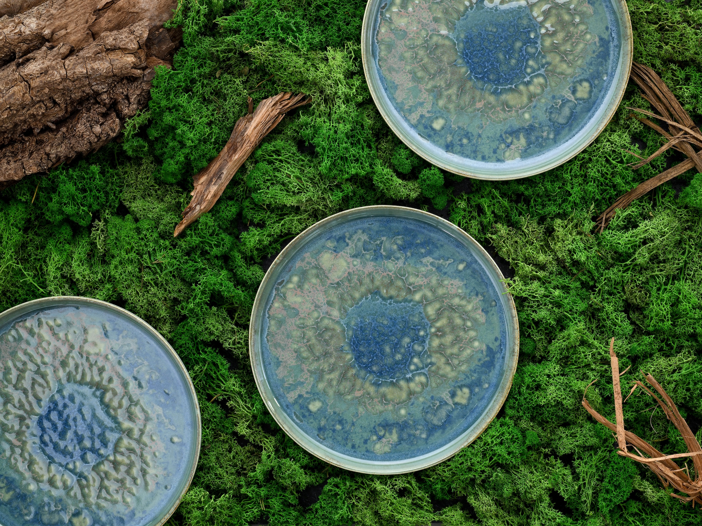 CreaTable Speiseteller »Yuki« Teller Set, reaktiver Digitaldruck, jedes Stück ein Unikat