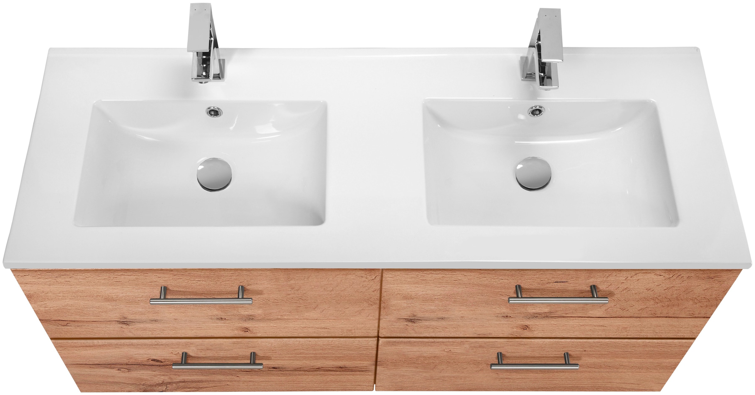 HELD MÖBEL Doppelwaschtisch »Trento«, Badmöbel in Breite 120 cm, 2 Doppel-Waschbecken zur Auswahl
