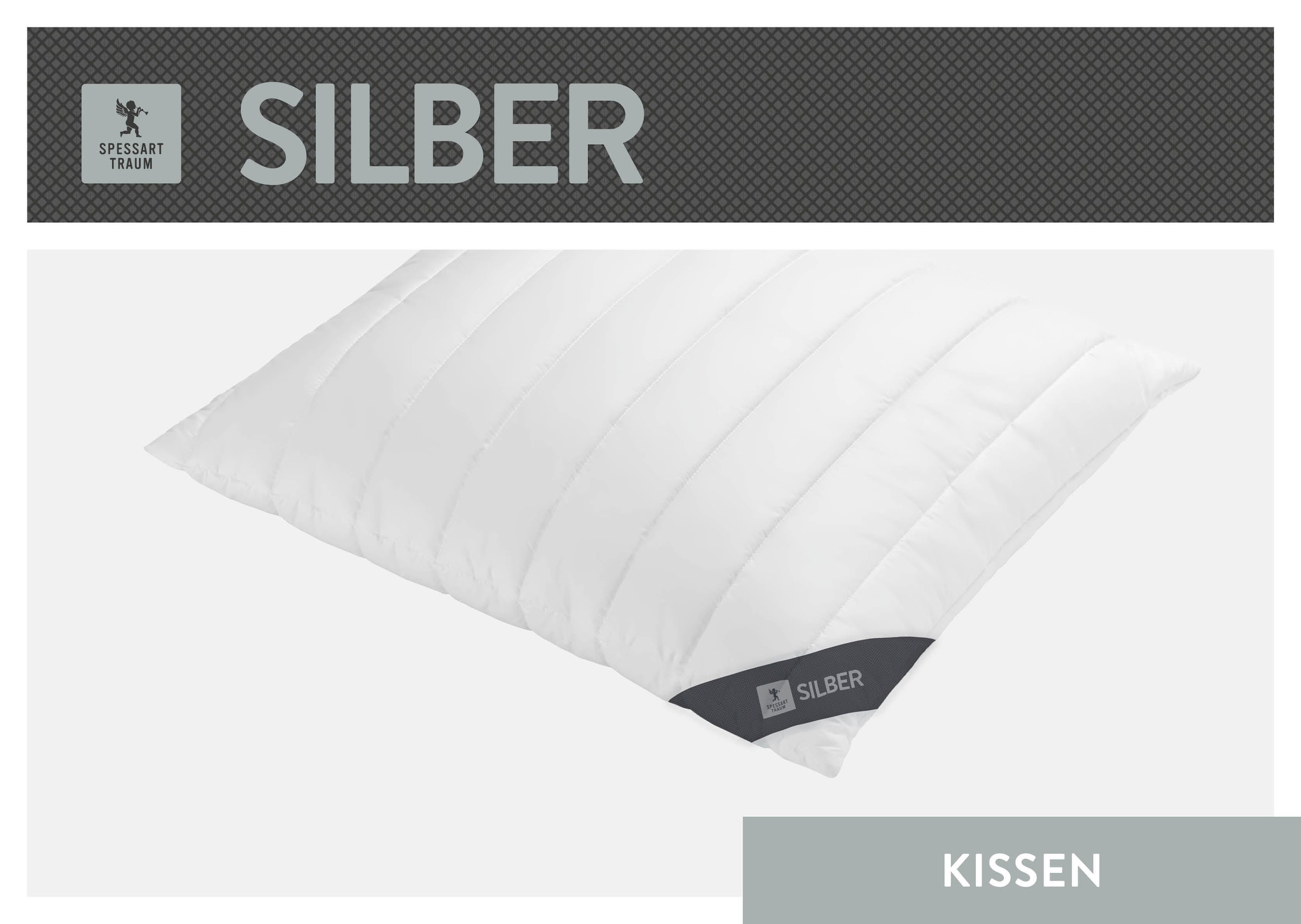 SPESSARTTRAUM Baumwollkissen "Silber" 1 Stk. tlg. hergestellt in Deutschland, allergikerfreundlich