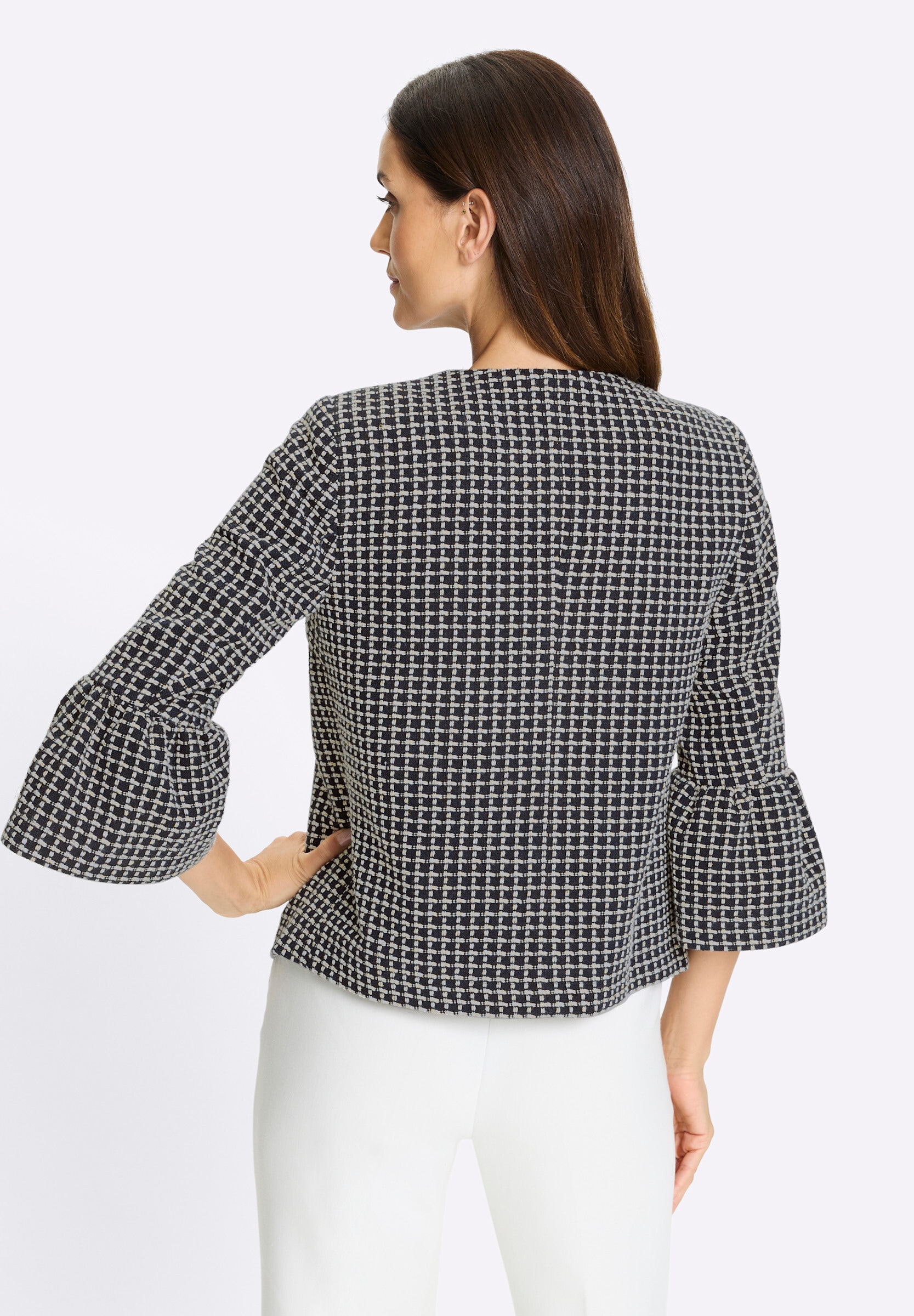 heine Blusenblazer »Blazer Bouclé-Blazer mit Volant-Ärmeln«