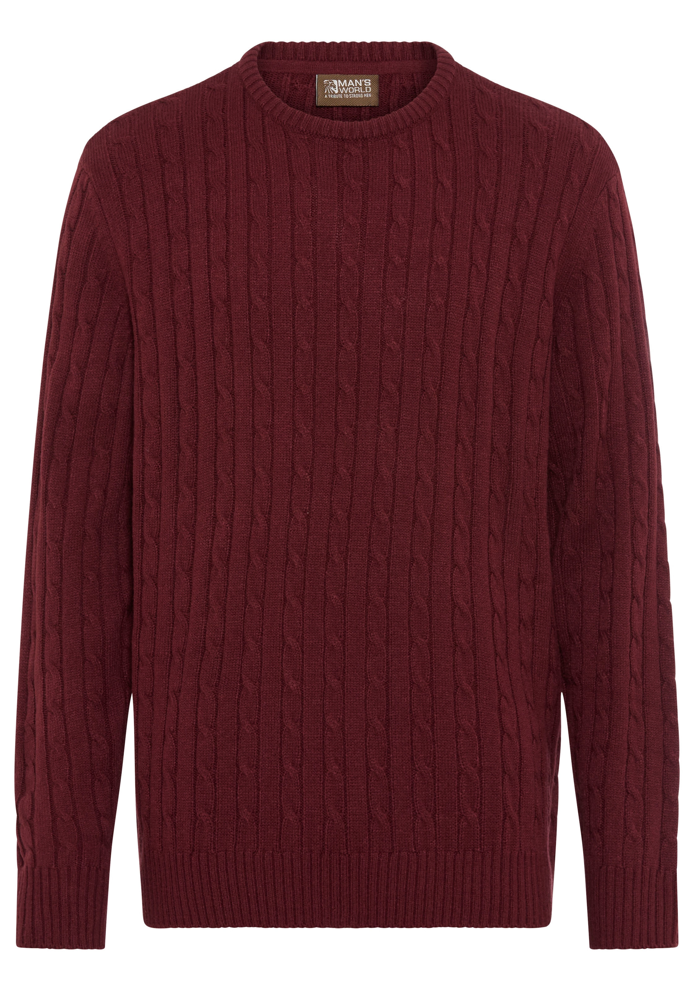 Man's World Rundhalspullover »Neue Kollektion! Highlight allover Zopfmuster!« weicher Griff, Perfekt für die kältere Jahreszeit