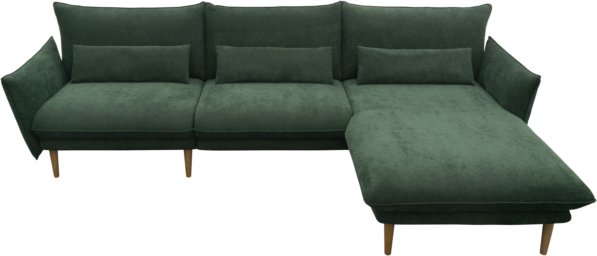 DOMO collection Ecksofa »Leuven modern mit schmalen Armlehnen, Breite 282 cm, L-Form« angenehm feste Polsterung, bodenfrei, 19 cm hohe Holzfüße