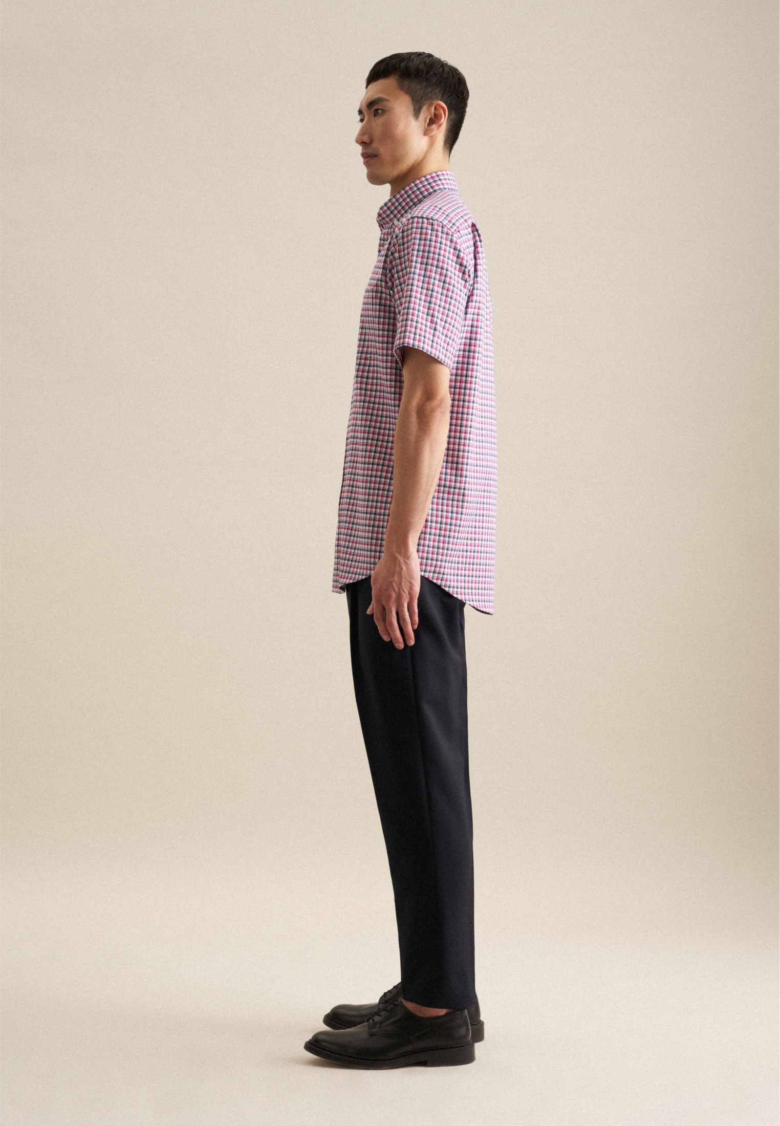 seidensticker Businesshemd »Regular«, Regular Kurzarm Button-Down-Kragen Karo