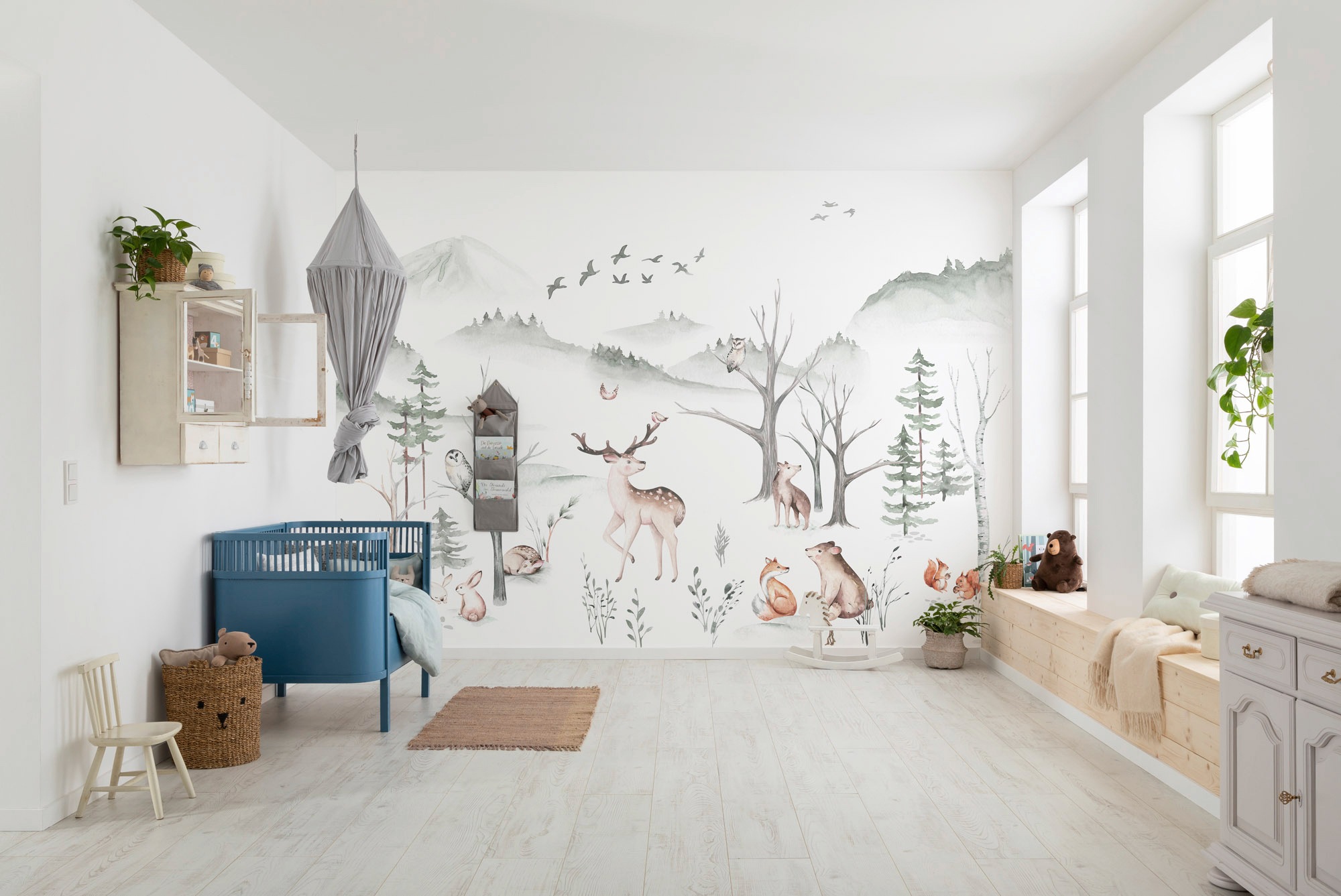 Komar Vliestapete »Digitaldruck Vlies - Cozy Woods - Größe 400 x 280 cm«, bedruckt, Kinderzimmer