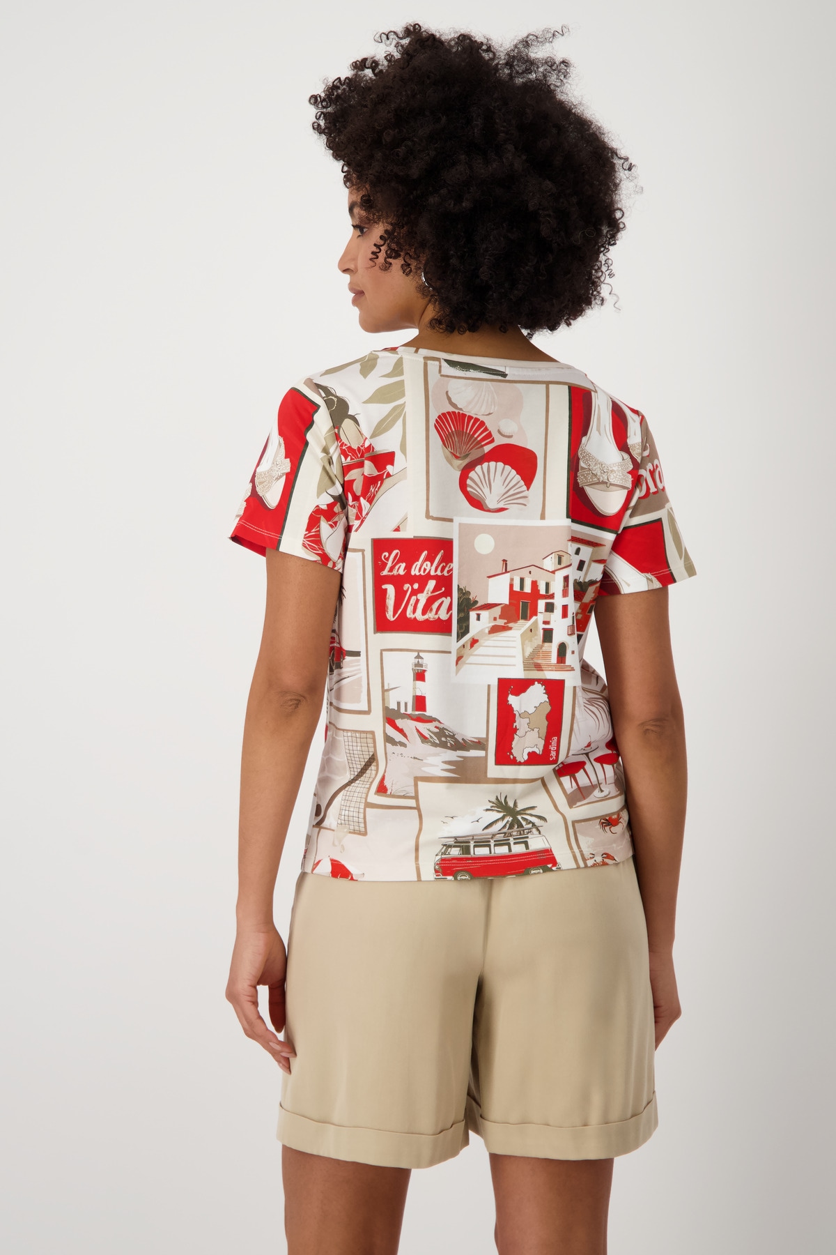 Monari Rundhalsshirt, mit Alloverprint