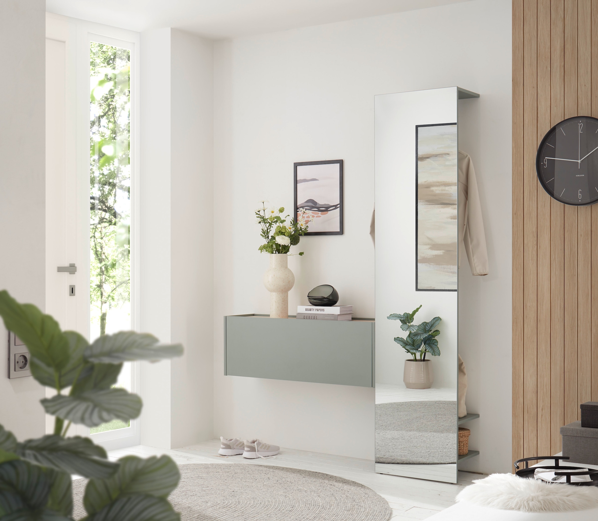 Home affaire Garderobenschrank »GiRON/CiTY, Schrank mit Spiegelfront, moderner Kleiderschrank« mit Kleiderstange, modernes Design, beidseitig geöffnet, 50 cm breit