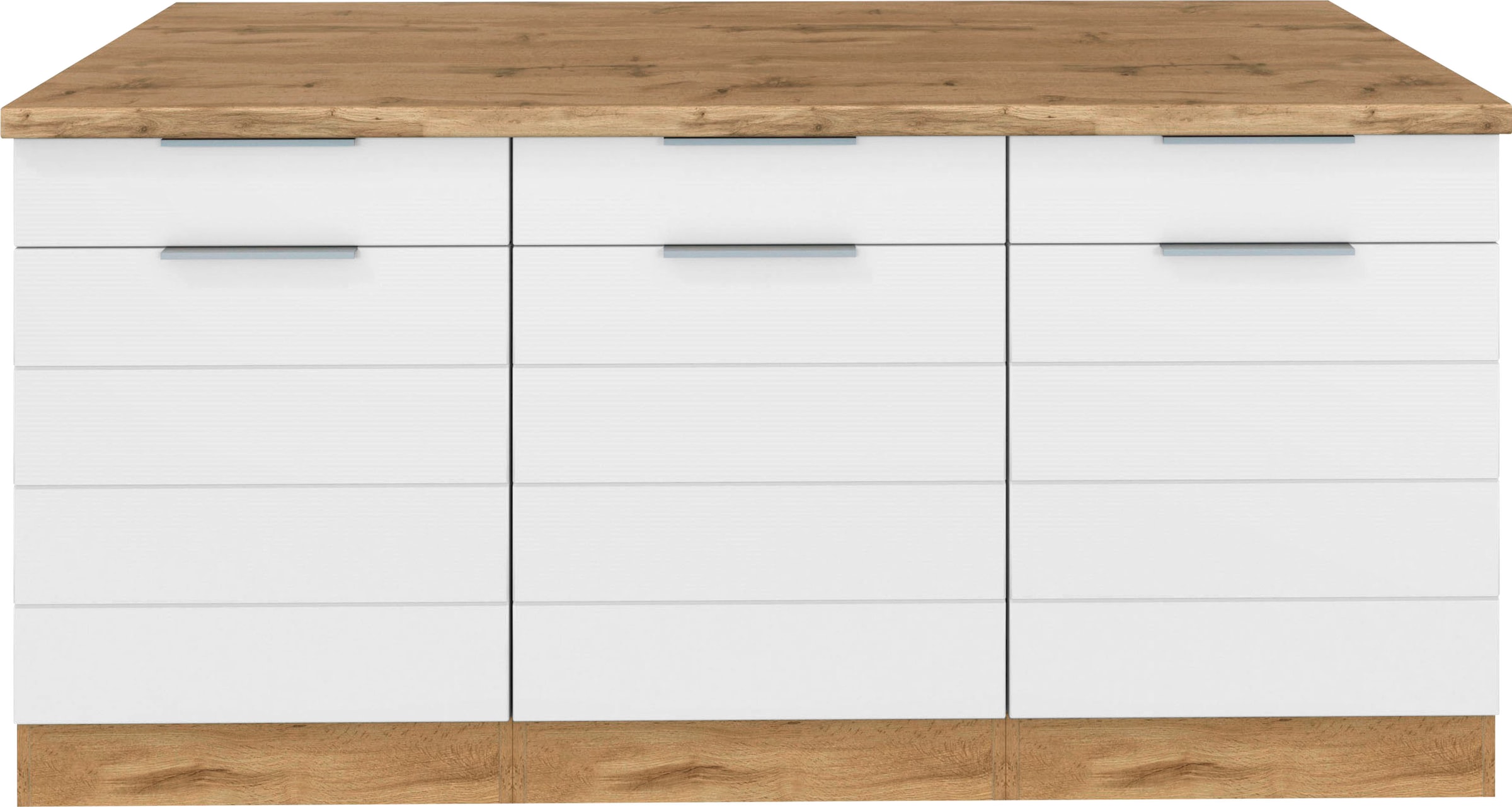 KOCHSTATION Unterschrank »KS-Luhe« 180 cm breit, für viel Stauraum, MDF-Fronten mit waagerechter Lisene