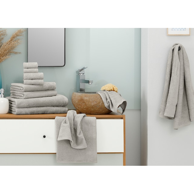 my home Handtuch Set »Sanremo«, Set, 12 tlg., Frottier, Handtücher mit  Bordüre, einfarbiges Handtuch-Set aus 100% Baumwolle