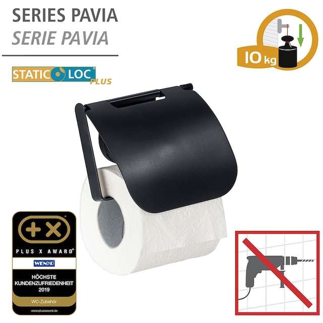 online mit Garantie Befestigen ohne | Toilettenpapierhalter Bohren Pavia«, Jahren Deckel, WENKO XXL »Static-Loc® mit 3 kaufen Plus