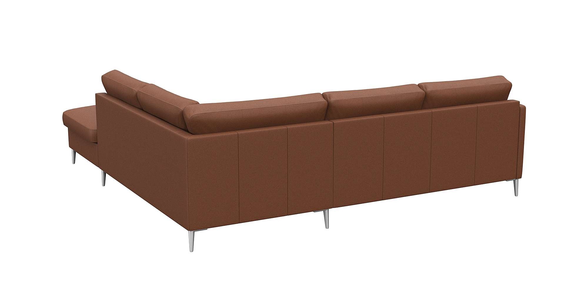 FLEXLUX Ecksofa »Fiore, L-Form«, schmale Armlehnen, Füße alufarben, B/T 234/225 cm, Kaltschaum im Sitz