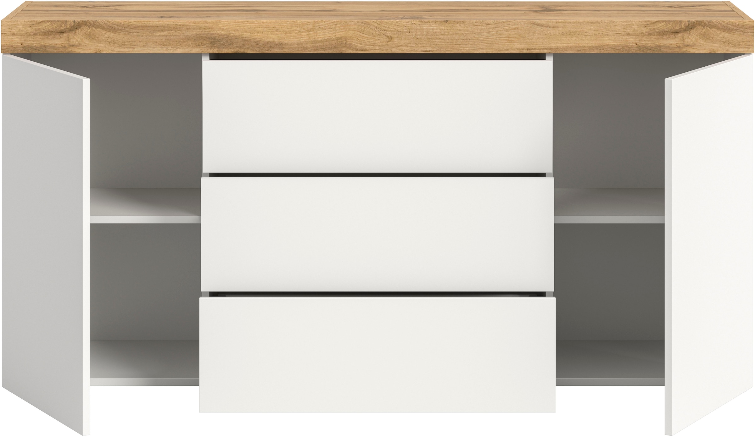 OTTO home Sideboard »MAMBO, TOPSELLER!, Breite 160cm, 2 Türen, 3 Schubkästen, push-2-open« 2 farbige Ausführung, in verschiedenen Farben erhältlich, 1 Stk. tlg. Kommode, Anrichte, Wohnzimmer, Schlafzimmer