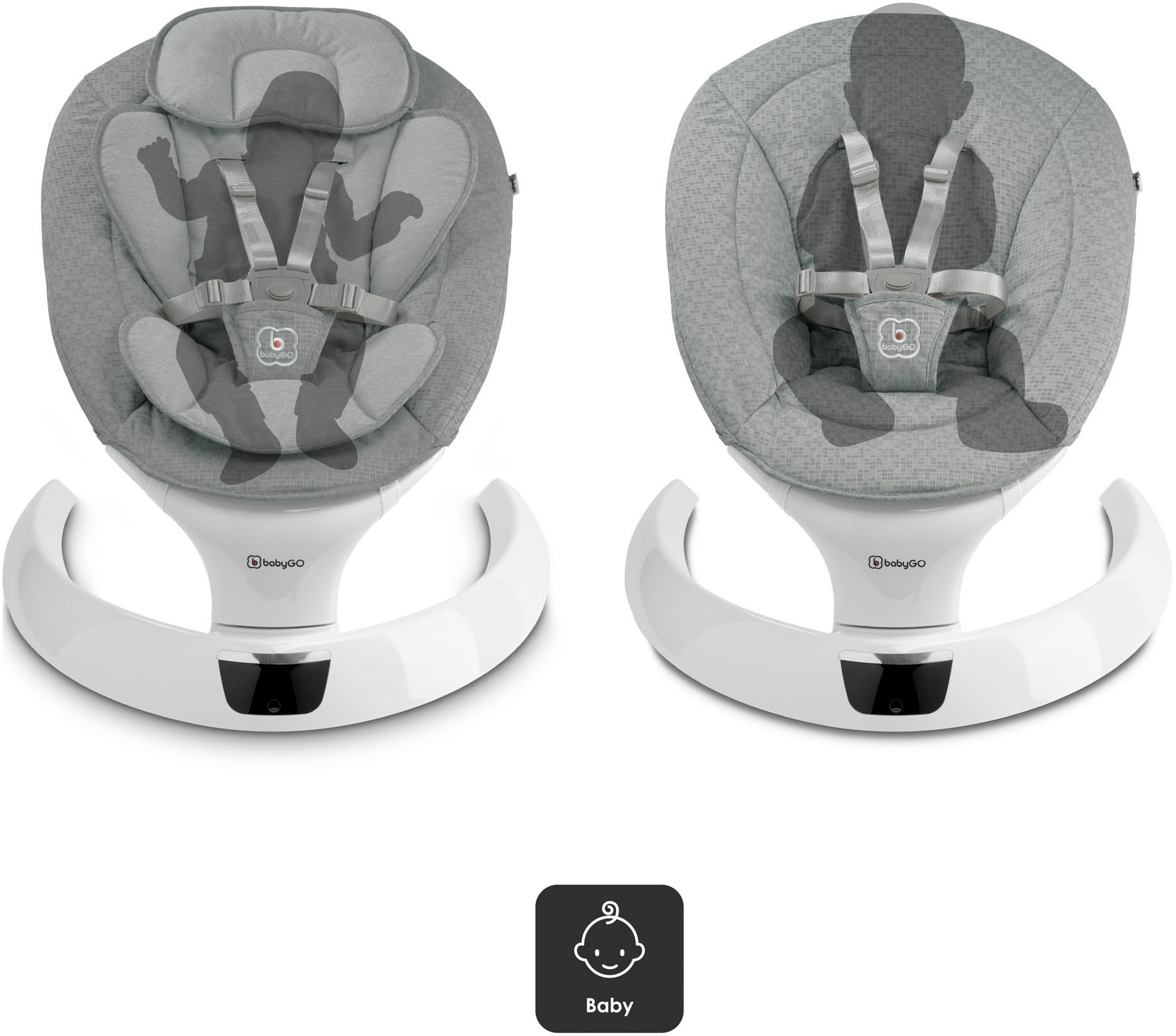 BabyGo Babywippe »Swing« bis 9 kg mit Fernbedienung, Musik, Schaukelfunktion