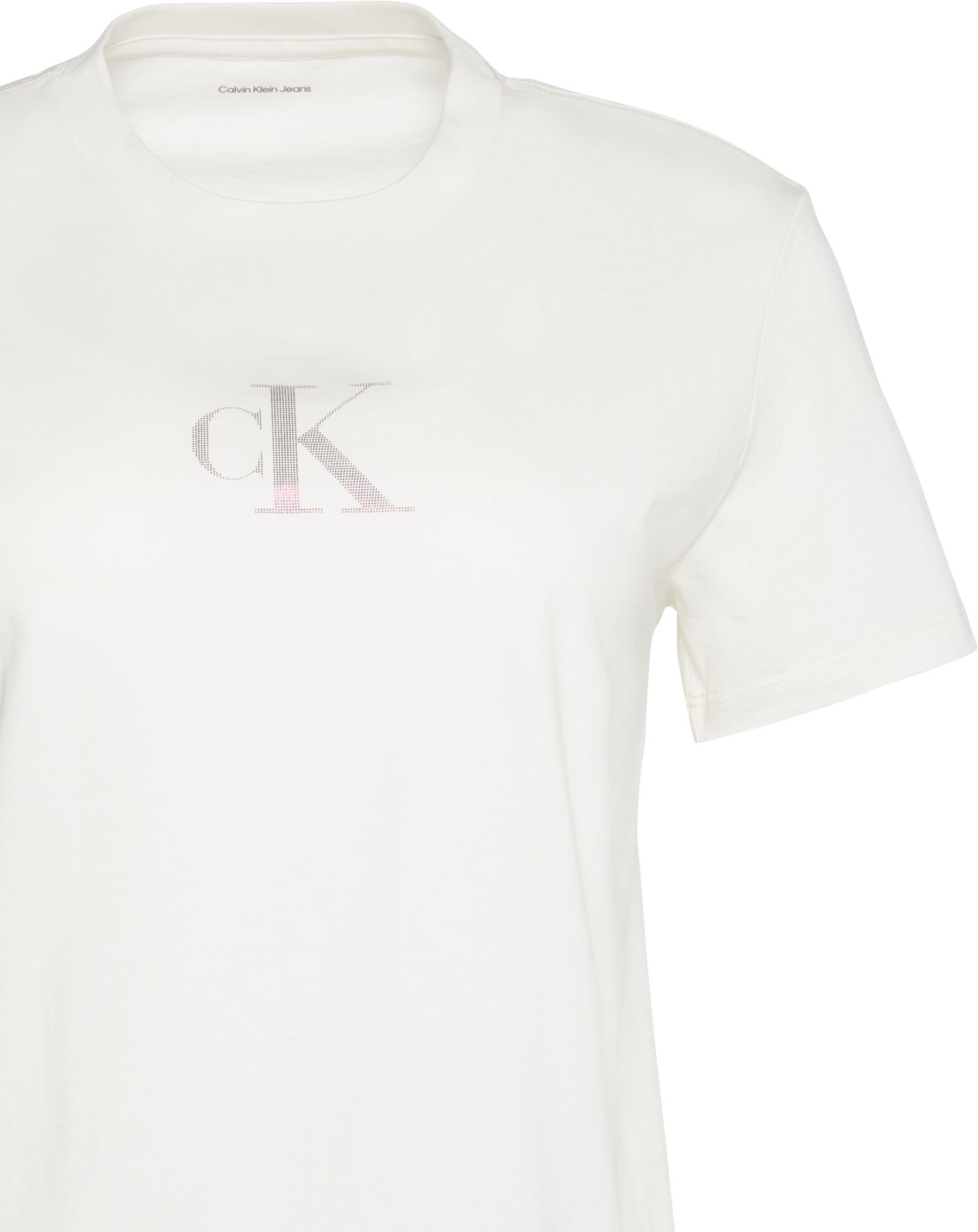 Calvin Klein Jeans T-Shirt Regular Fit, glänzender Logodruck, Rundhalsausschnitt