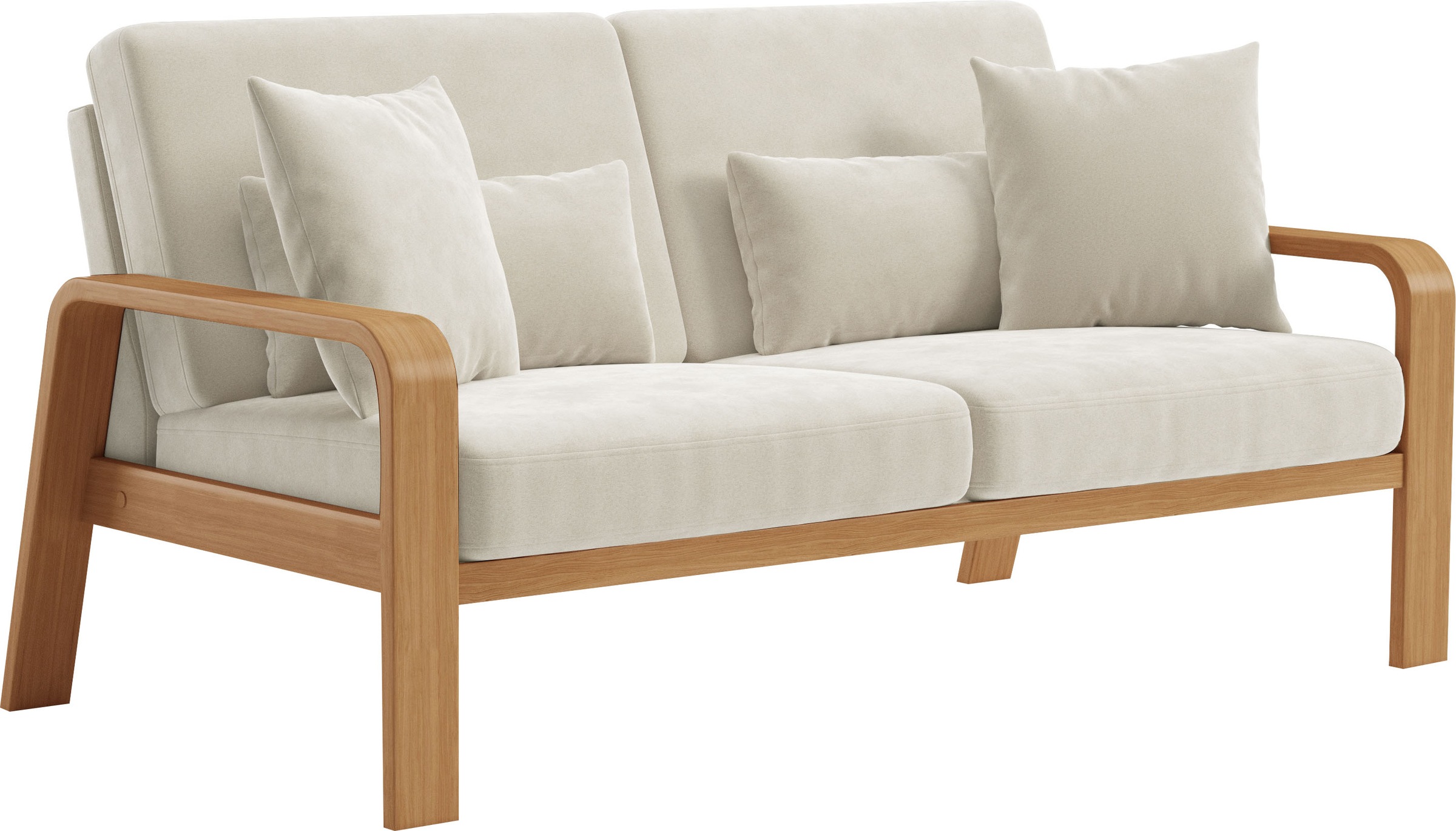 sit&more 2,5-Sitzer »Kolding«, Armlehnen aus eichefarbigem Buchenholz, verschiedene Bezüge und Farben