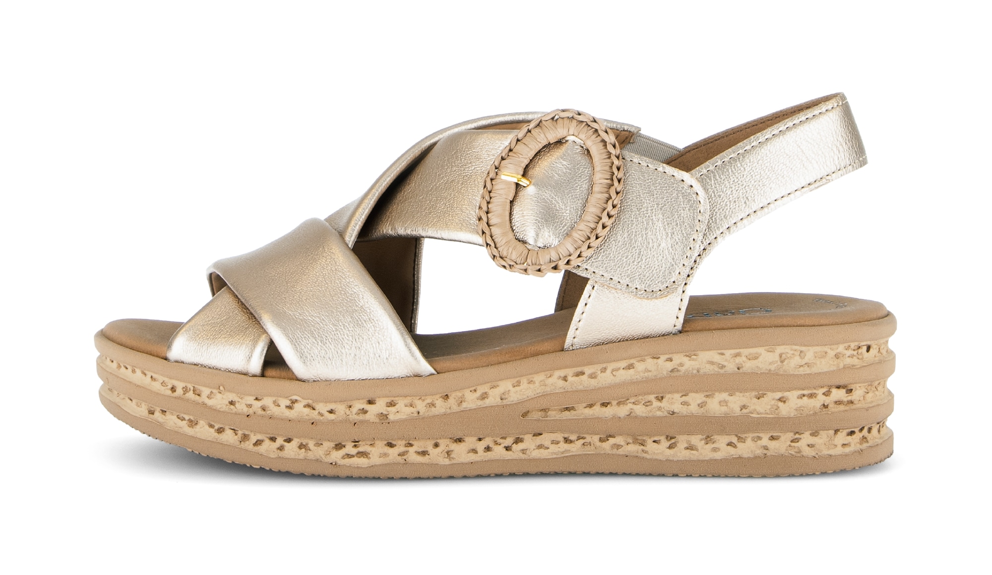 Gabor Keilsandalette  Plateau, Riemchensandale, Sommerschuh mit Zierschnalle