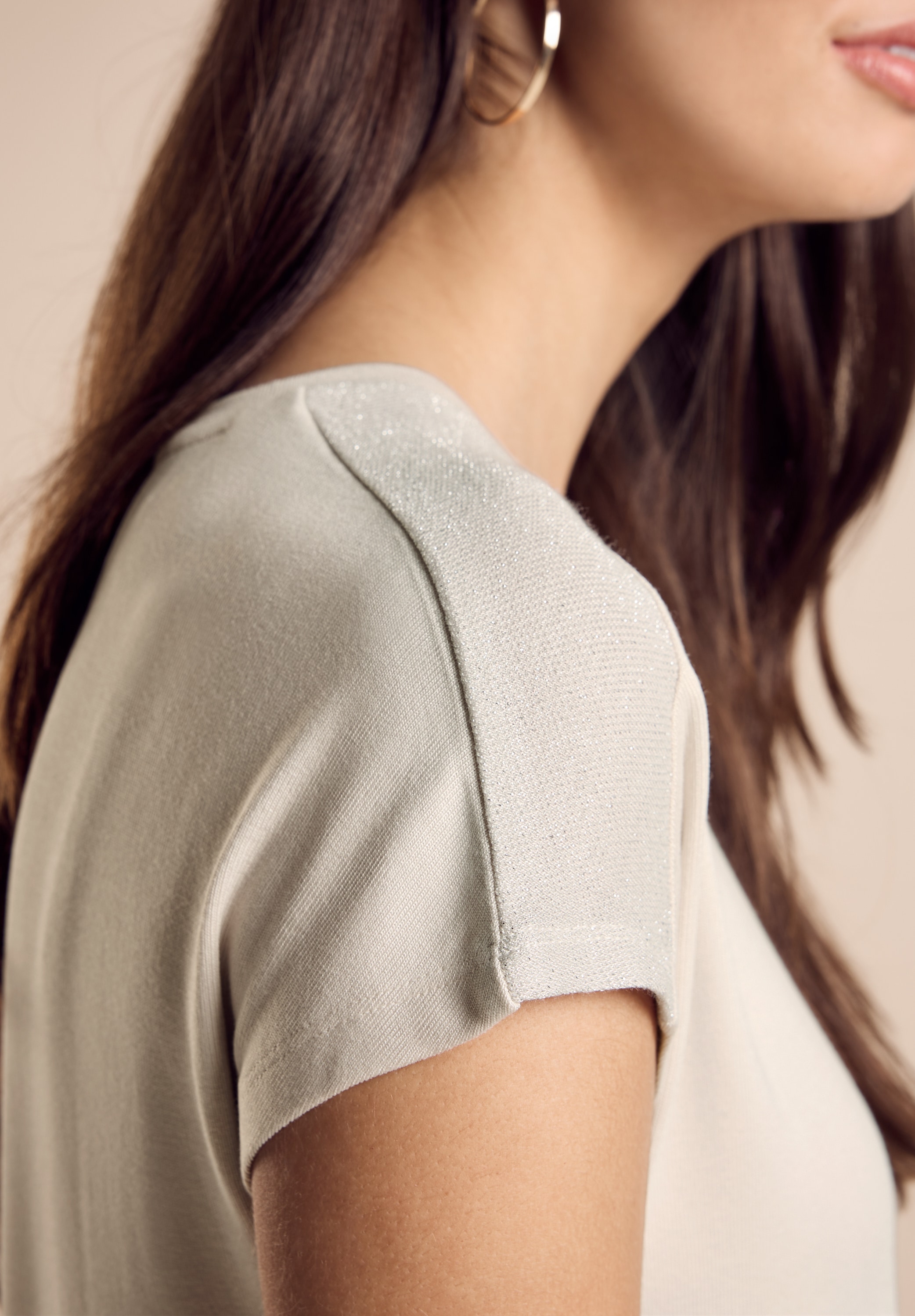 STREET ONE Shirttop »LTD QR«, mit Glanz-Detail