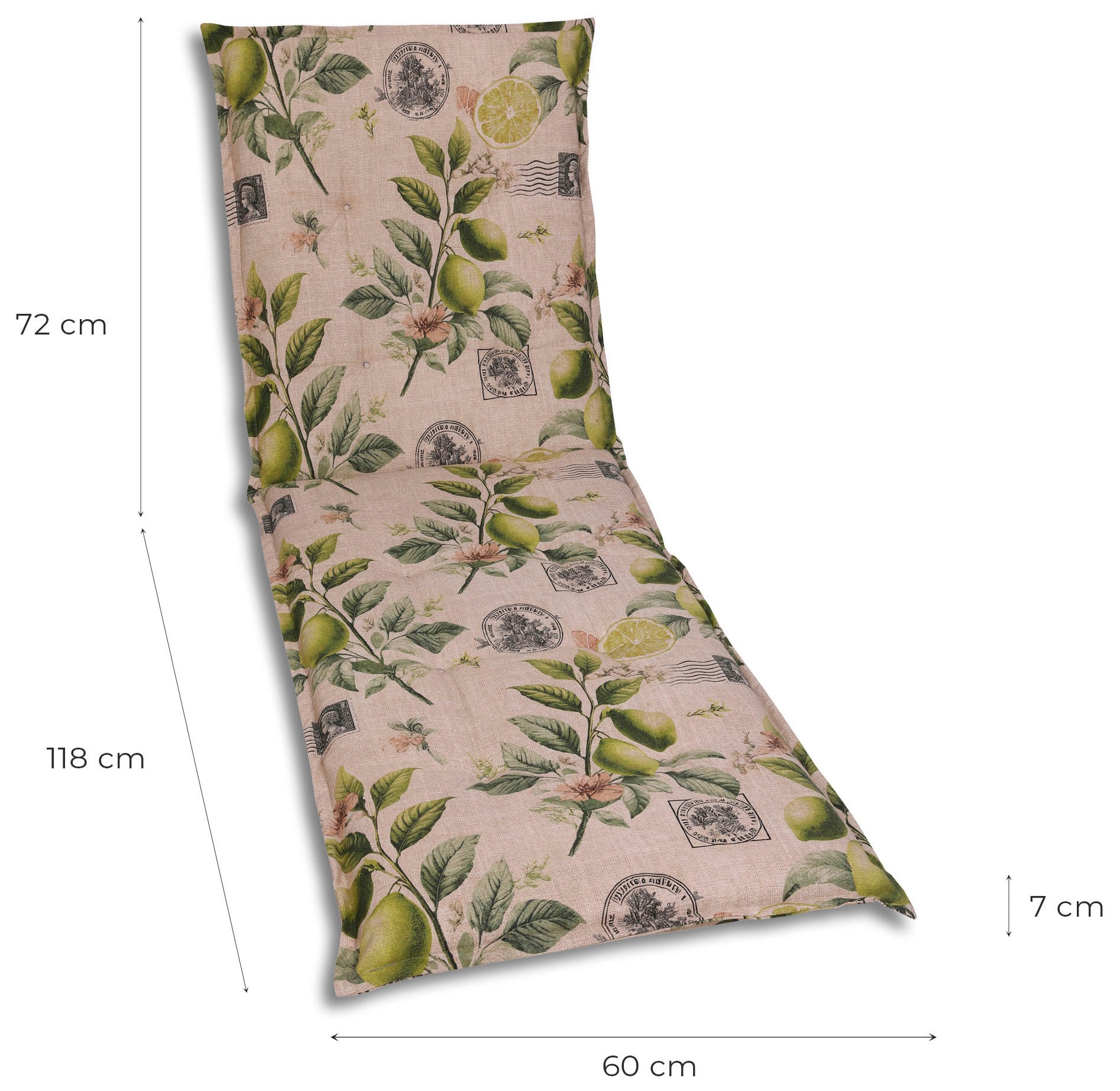 GO-DE Liegenauflage Lemon sand - Maße BxLxH ca.: 60 cm x 190 cm x 7 cm