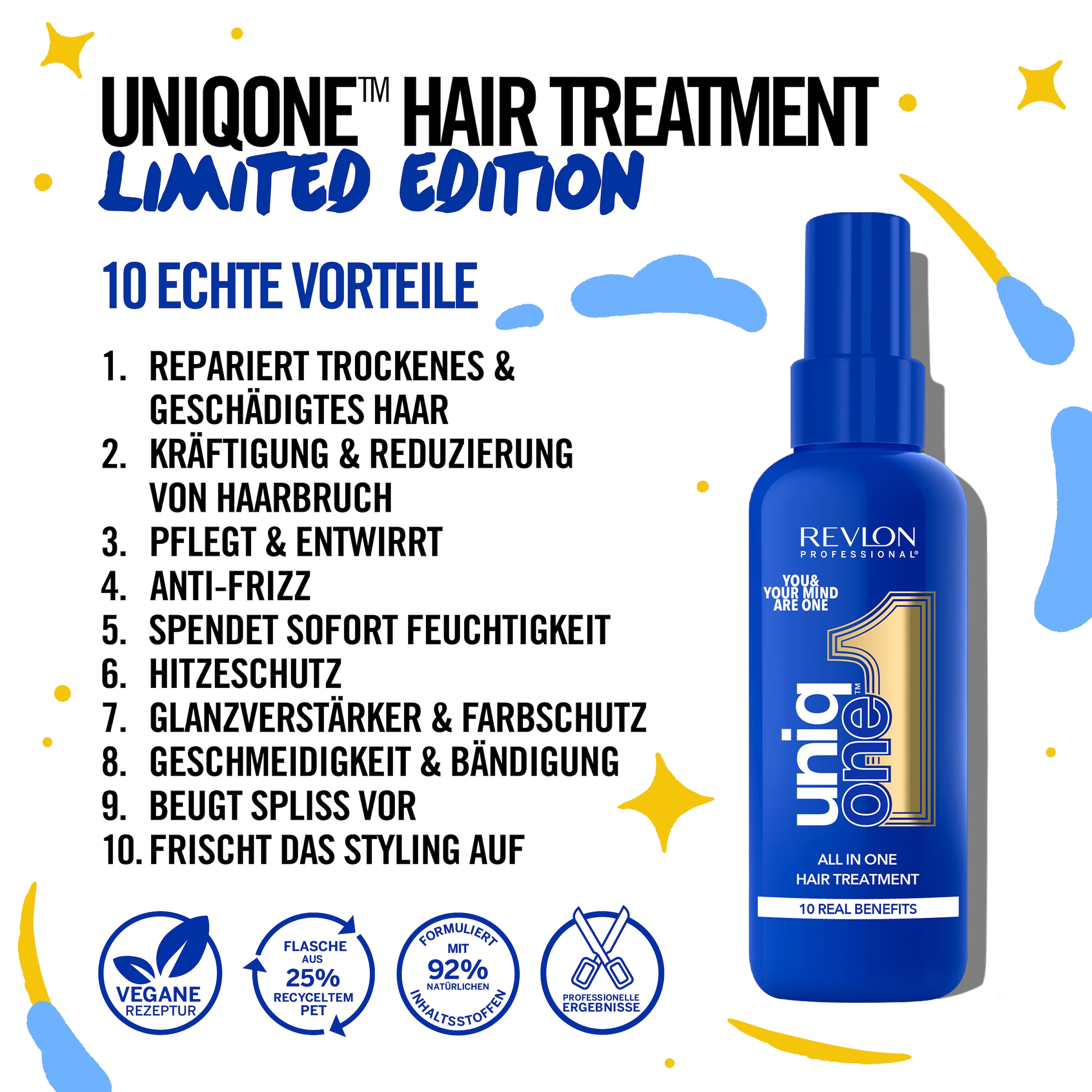 REVLON PROFESSIONAL Leave-in Pflege »All In One Hair Treatment Mental Health Limited Edition 150 ml«, (1 tlg.), Sprühkur mit zehn Vorteilen für trockenes und strapaziertes Haar.