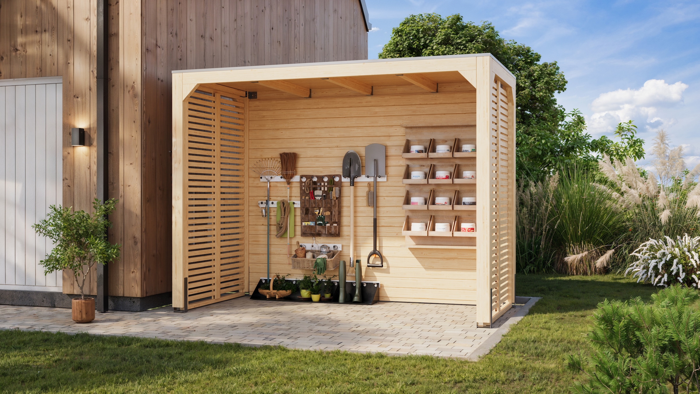 Karibu Pavillon »Gordon« BxTxH: 320x160x239 cm, ohne Seitenteile und Rückwand