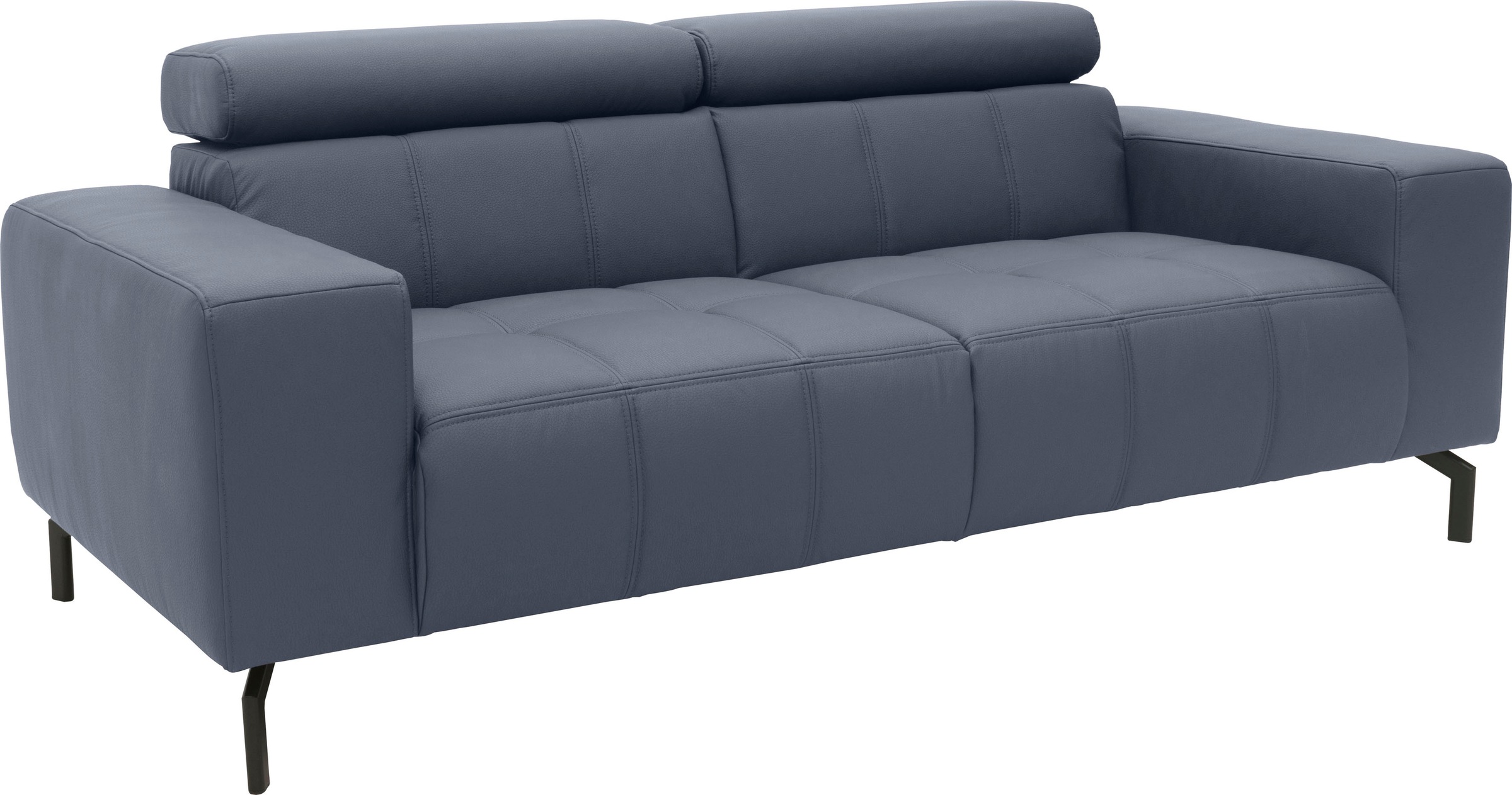 DOMO collection 2-Sitzer »Cunelli zeitlos und elegant, moderne Sitznähte als Designelement,«, wahlweise mit 6-fach verstellbaren Kopfteilen, fester Sitzkomfort