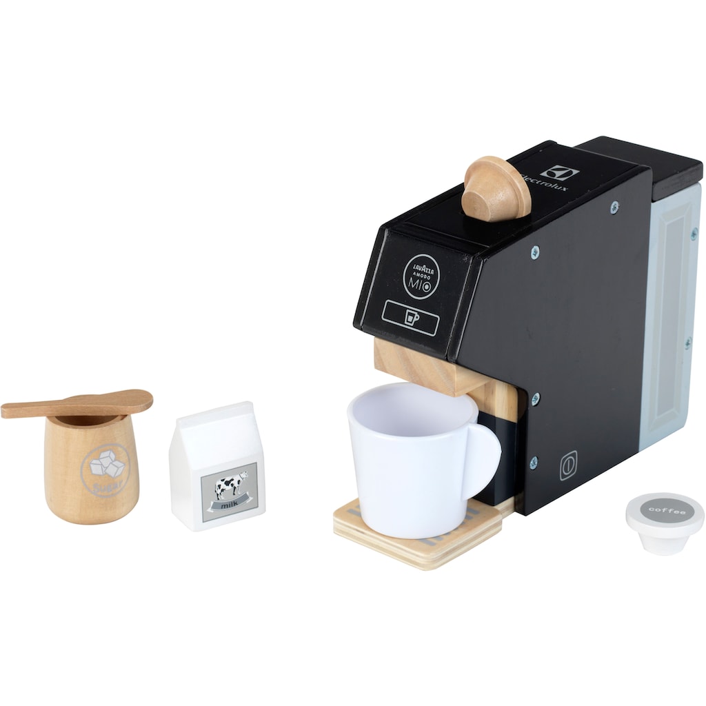 Klein Kinder-Kaffeemaschine »Electrolux, Holz«, mit Kaffeekapseln und Zubehör aus Holz