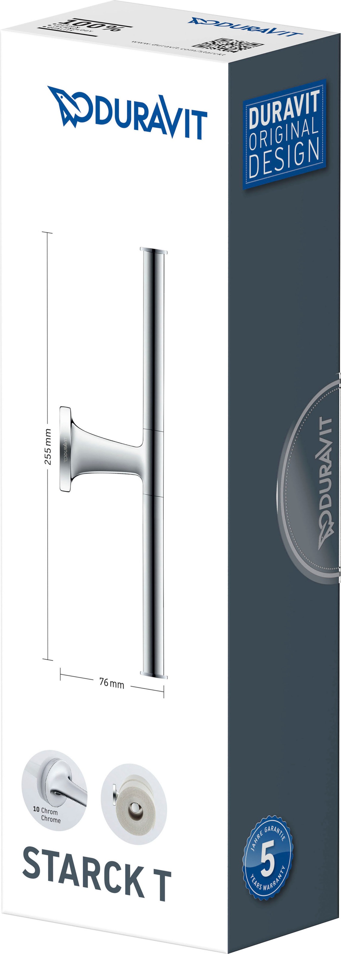 Duravit Toilettenpapierhalter »Starck T XXL 3 | Papierrollenhalter«, mit Rollen, Wandmontage, online für Garantie Chrom 2 Jahren kaufen