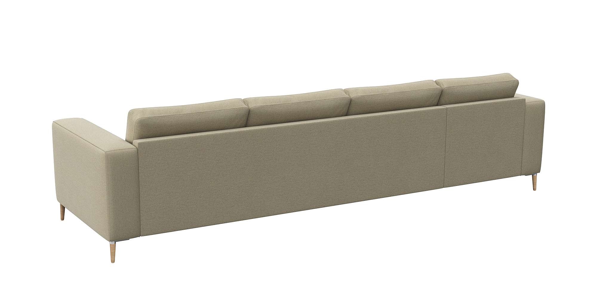 FLEXLUX Ecksofa »Fiore, super bequem durch hochwertigen Sitzaufbau mit Kaltschaum« breite Armlehnen, Füße Alu+ Eiche, L-Form