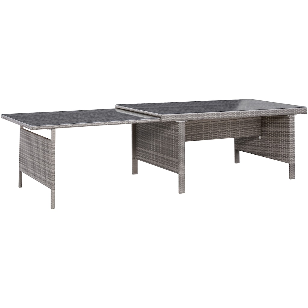 KONIFERA Garten-Essgruppe »Belluno«, (Set, 21 tlg., 10x Sessel, 1x AZ-Tisch 179-300x73/89cm, inkl. Auflagen, Polyrattan)