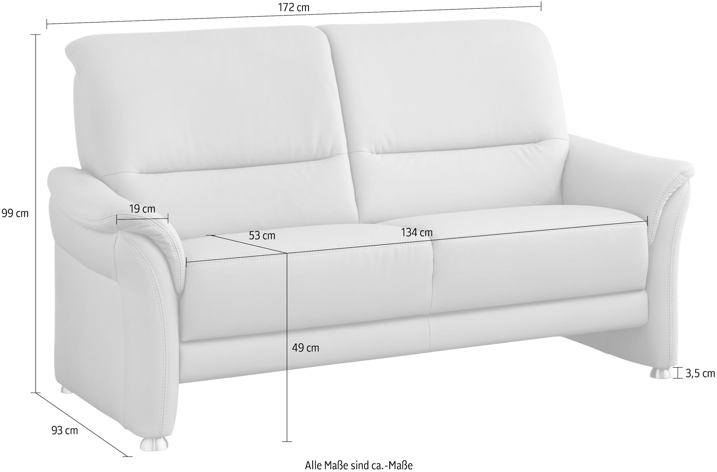 Die PlanBar 2,5-Sitzer »PN-PF23182« Federkernpolsterung, wahlweise Rücken echt bezogen