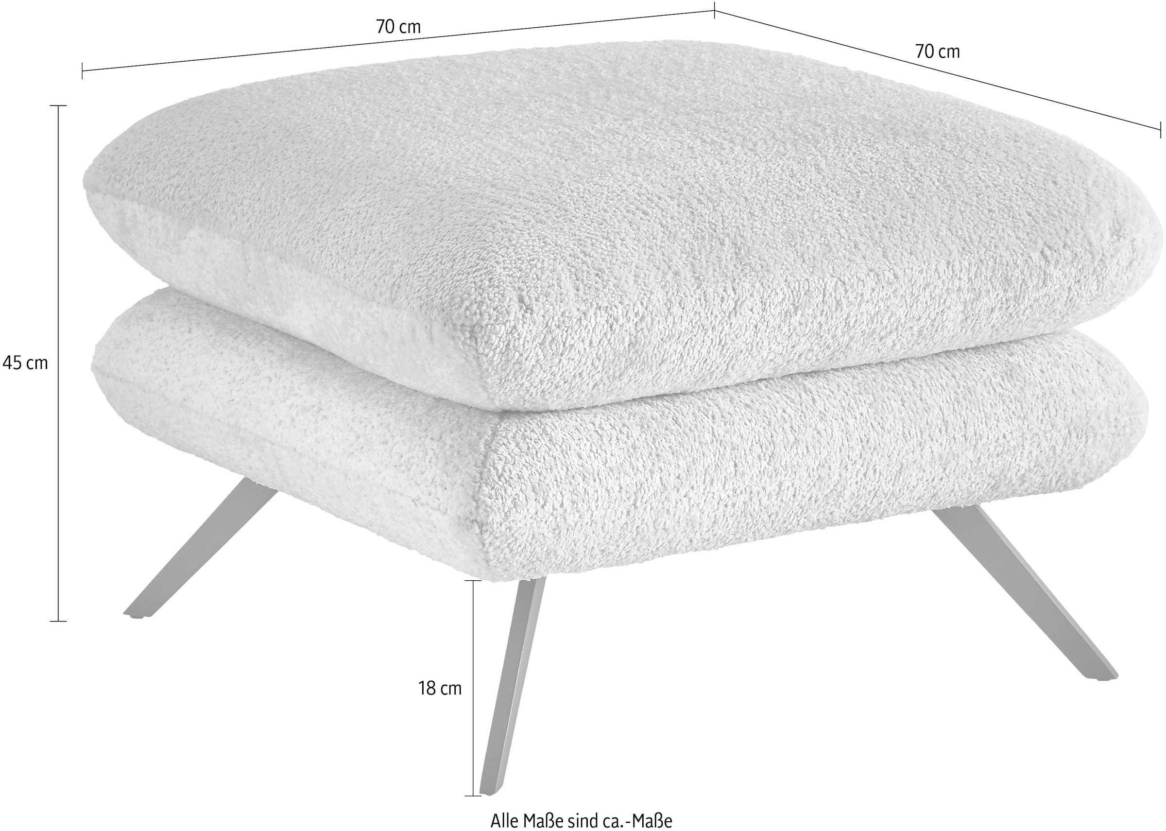 3C Candy Polsterhocker »Beatrice«, quadratisch 70x70cm, in Fellimitat