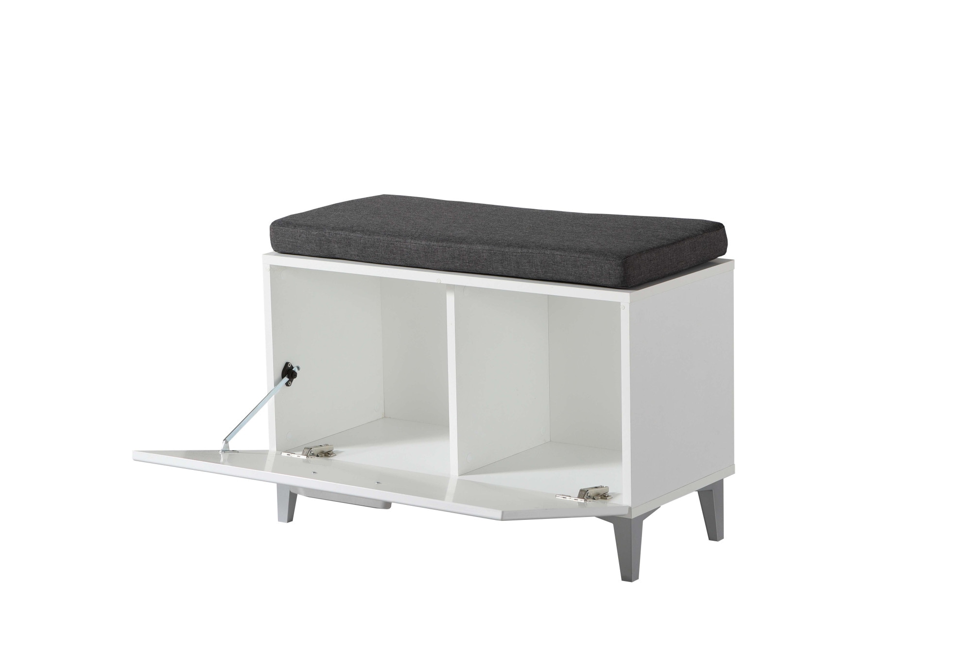 INOSIGN Schuhbank »Como, Schuhschrank, Schuhregal, Schuhtruhe, Breite 75 cm«, mit Sitzkissen und eine Klapptür, in Opaque Weiß