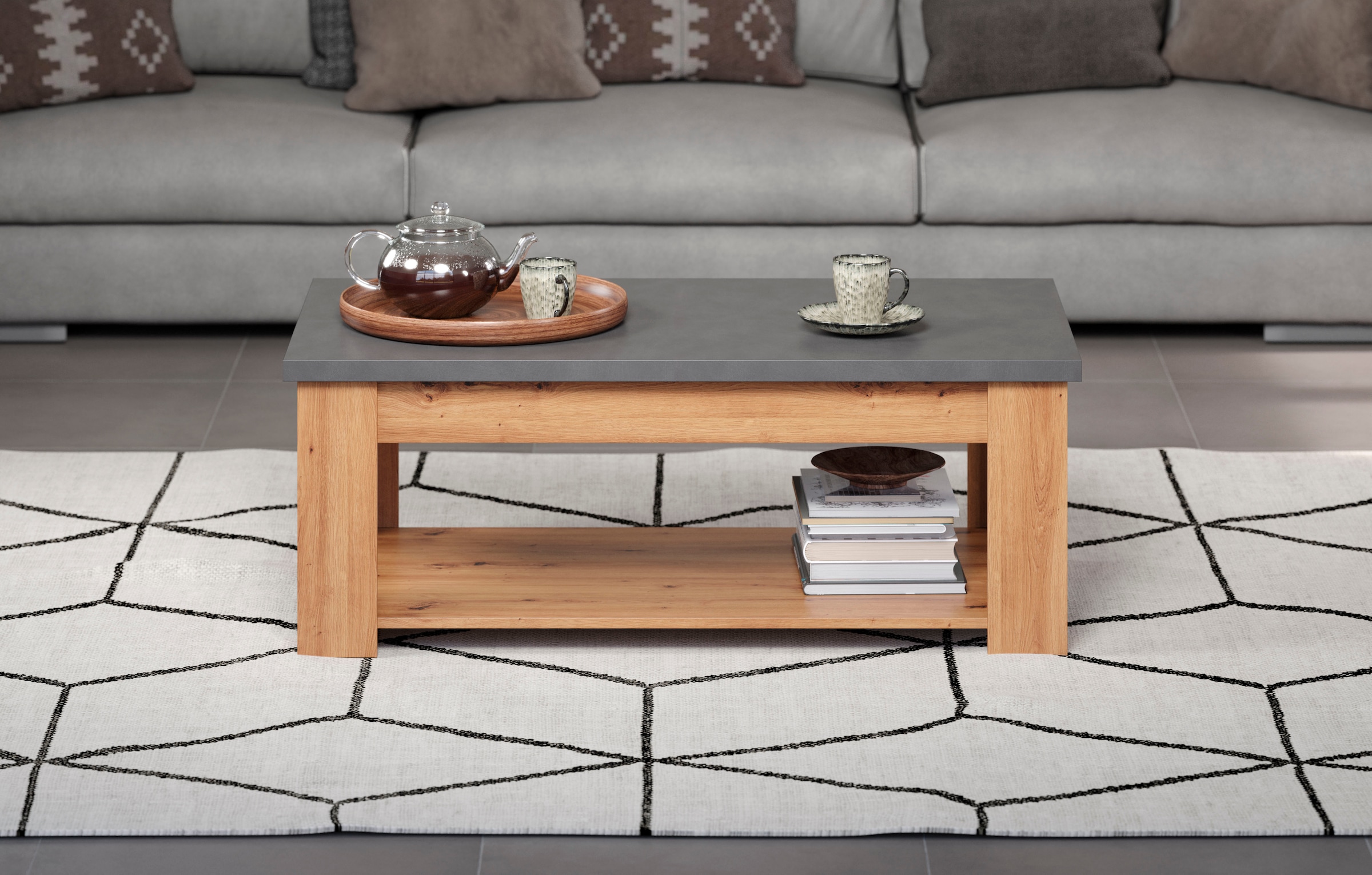 Sofa bestellen cm, Tisch 120x46x67 »Ambres«, UNIVERSAL (1 | braun Couchtisch (BxHxT): rechteckig, Home Maße matt, St.), affaire