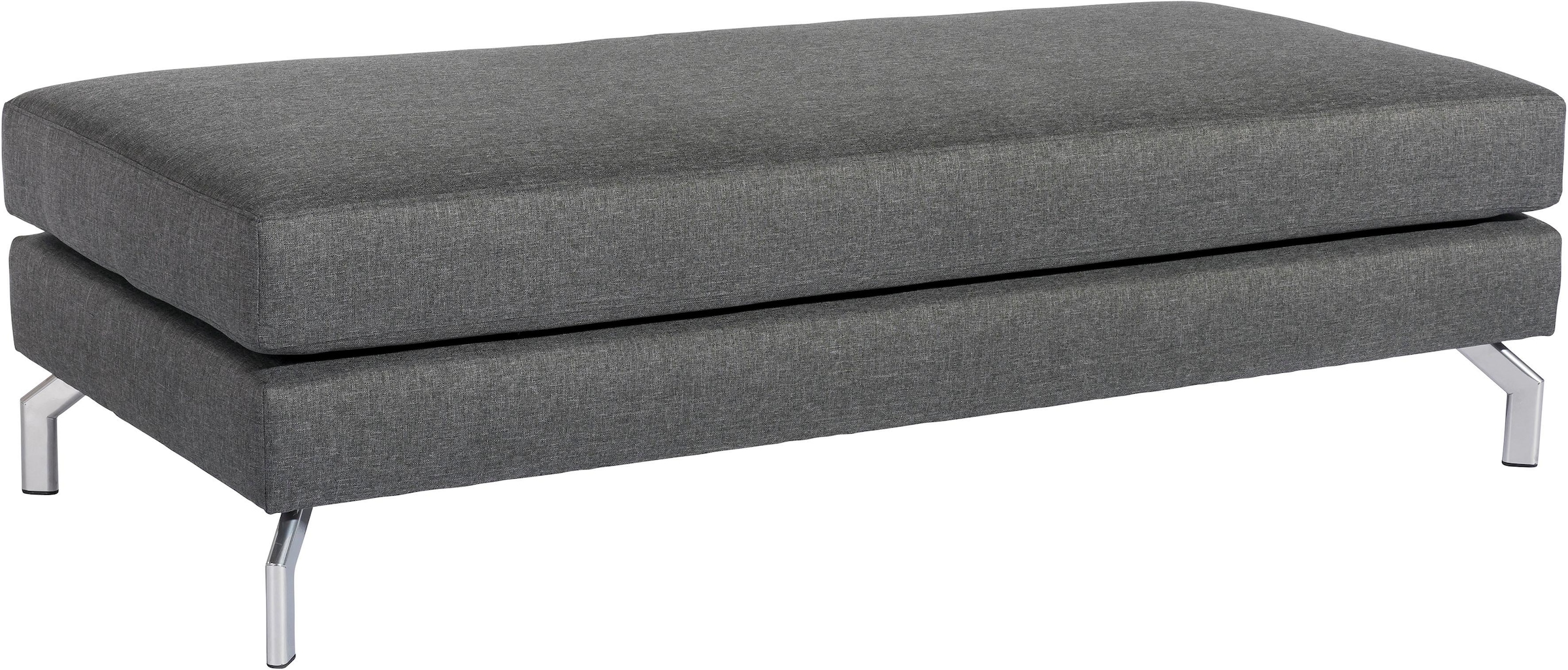 Max Winzer® Ecksofa »Flori Set inkl. Hocker, guter Sitzkomfort, aktuelles Design«, (Spar-Set, Ecksofa und Hocker), elegant mit abgewinkelten Chromfüßen, inklusive Zierkissen