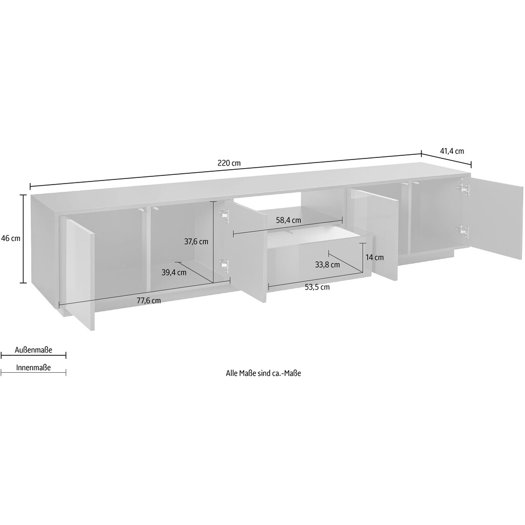 INOSIGN TV-Board »bloom«, Breite ca. 220 cm