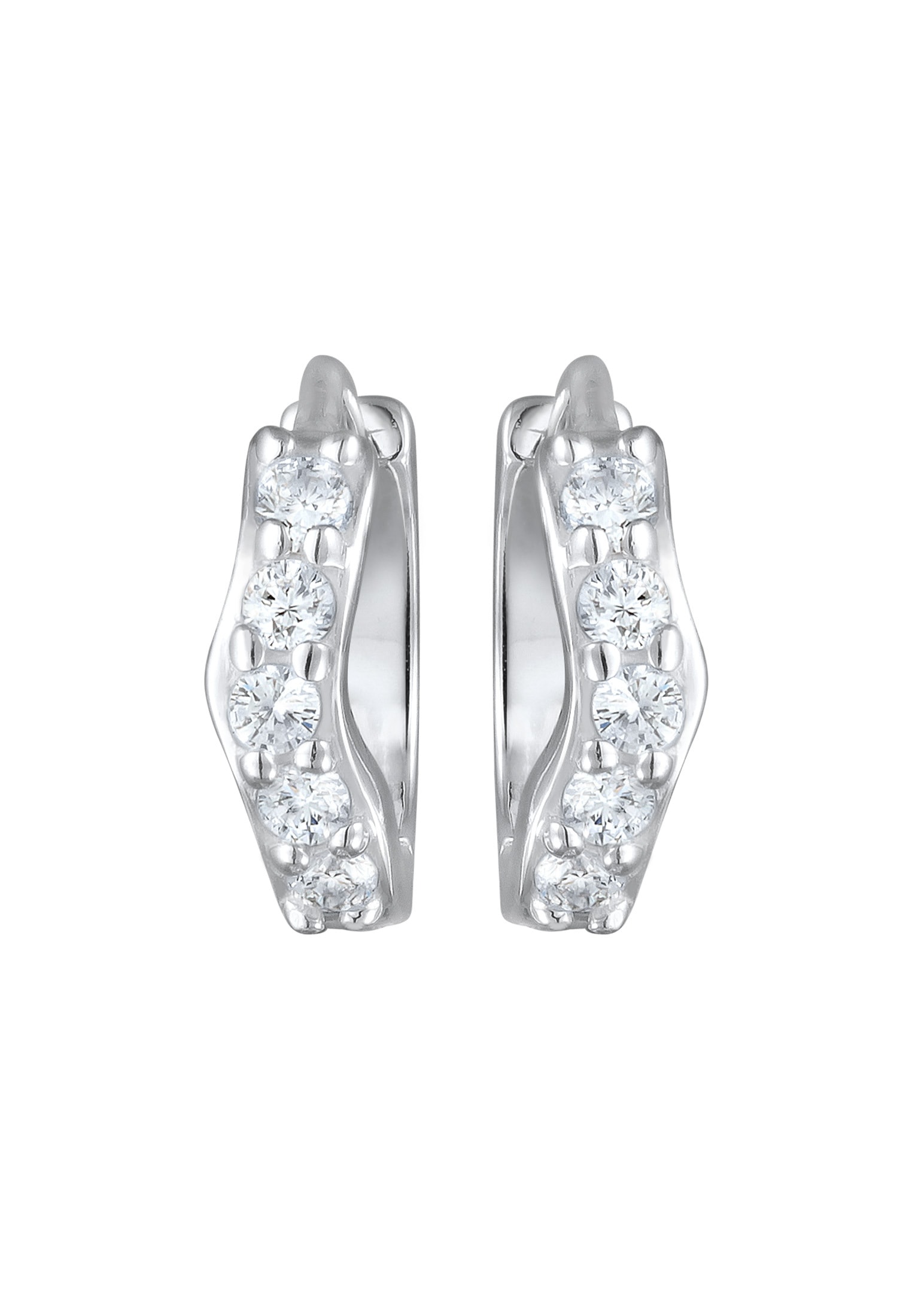 Elli DIAMONDS Paar Creolen »Ohrringe Creolen Lab Grown Diamanten (0.07 ct) 925 Silber«
