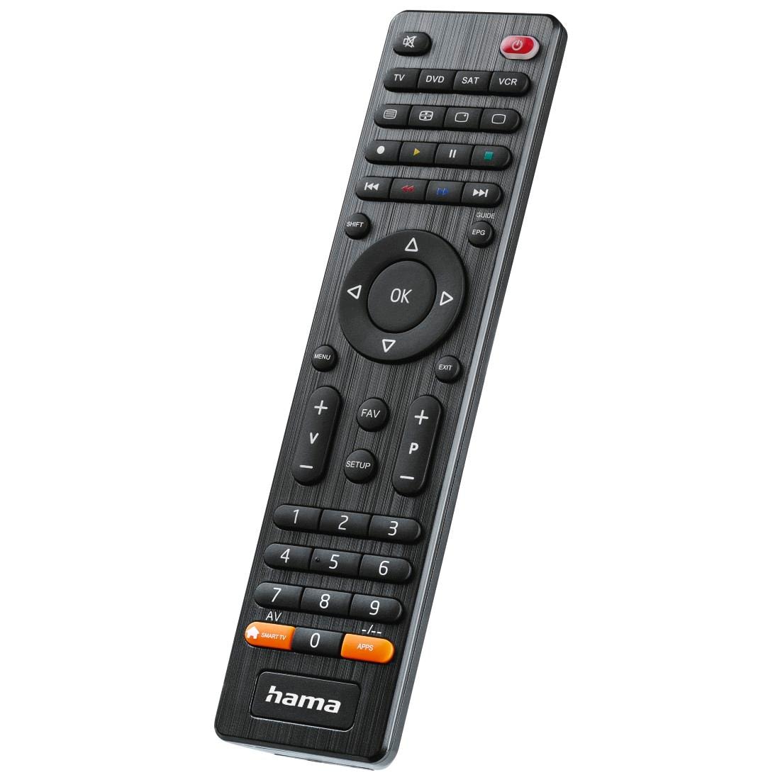 Hama Universal-Fernbedienung »Universal Ersatzfernbedienung f. 4 Geräte (z.B. TV,DVD) 10m Reichweite«