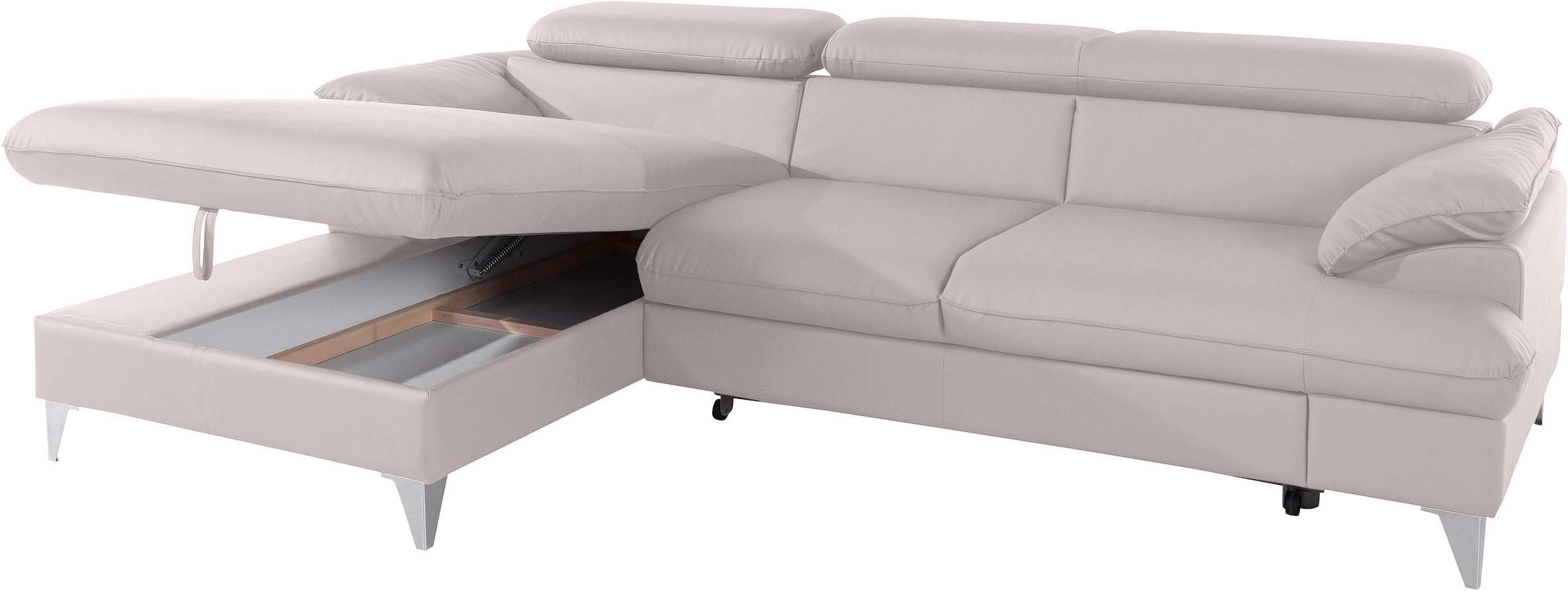 COTTA Ecksofa »Caluso L-Form«, mit Kopfteilverstellung, wahlweise mit Bettfunktion & Bettkasten