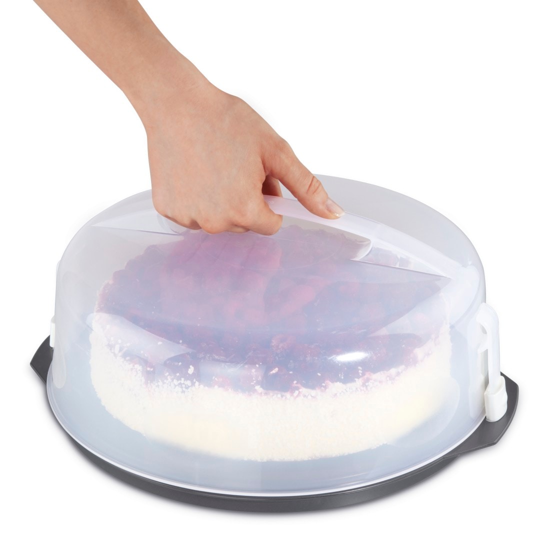 Xavax Kuchentransportbox »Kuchentransportbox, Kuchenbox mit Haube, Partybutler - rund«, (2 tlg.), Ø 31,5 cm, Höhe 14 cm