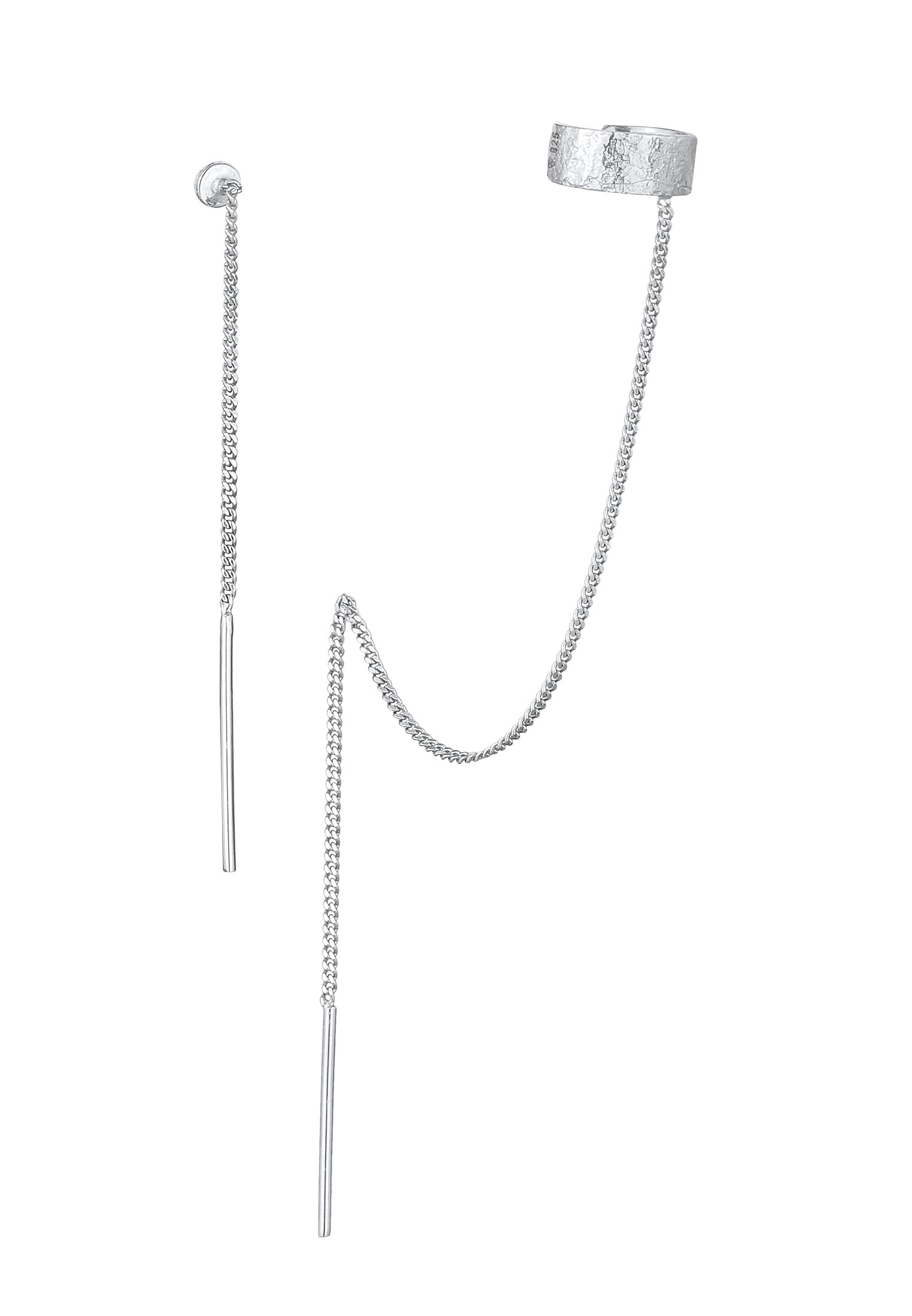 Elli Paar Ohrhänger »Ohrringe Set Earcuff Durchzieher Gehämmert 925 Silber«