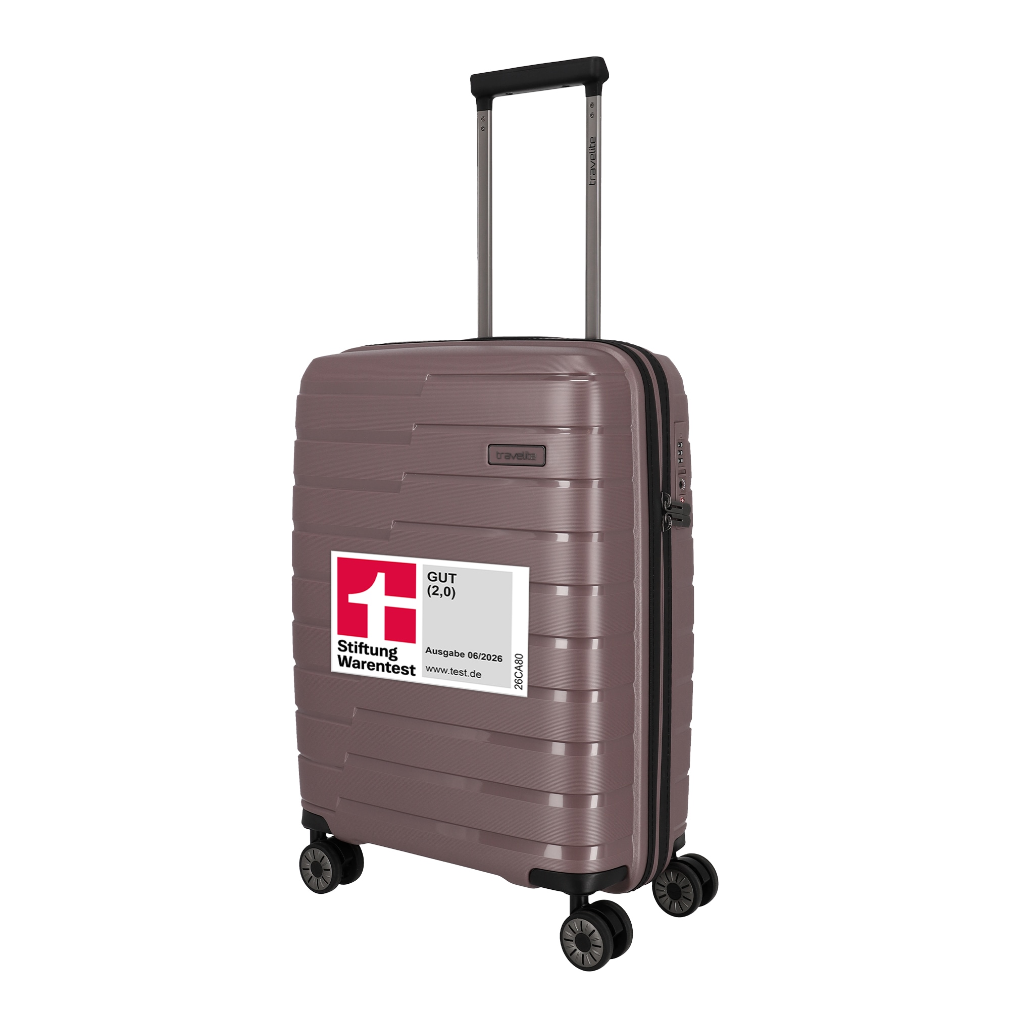 travelite Trolley "AIR BASE Reisekoffer Hartschale" 37 l 4 Rollen widerstandsfähiges Material und cleverer Innenaufteilung